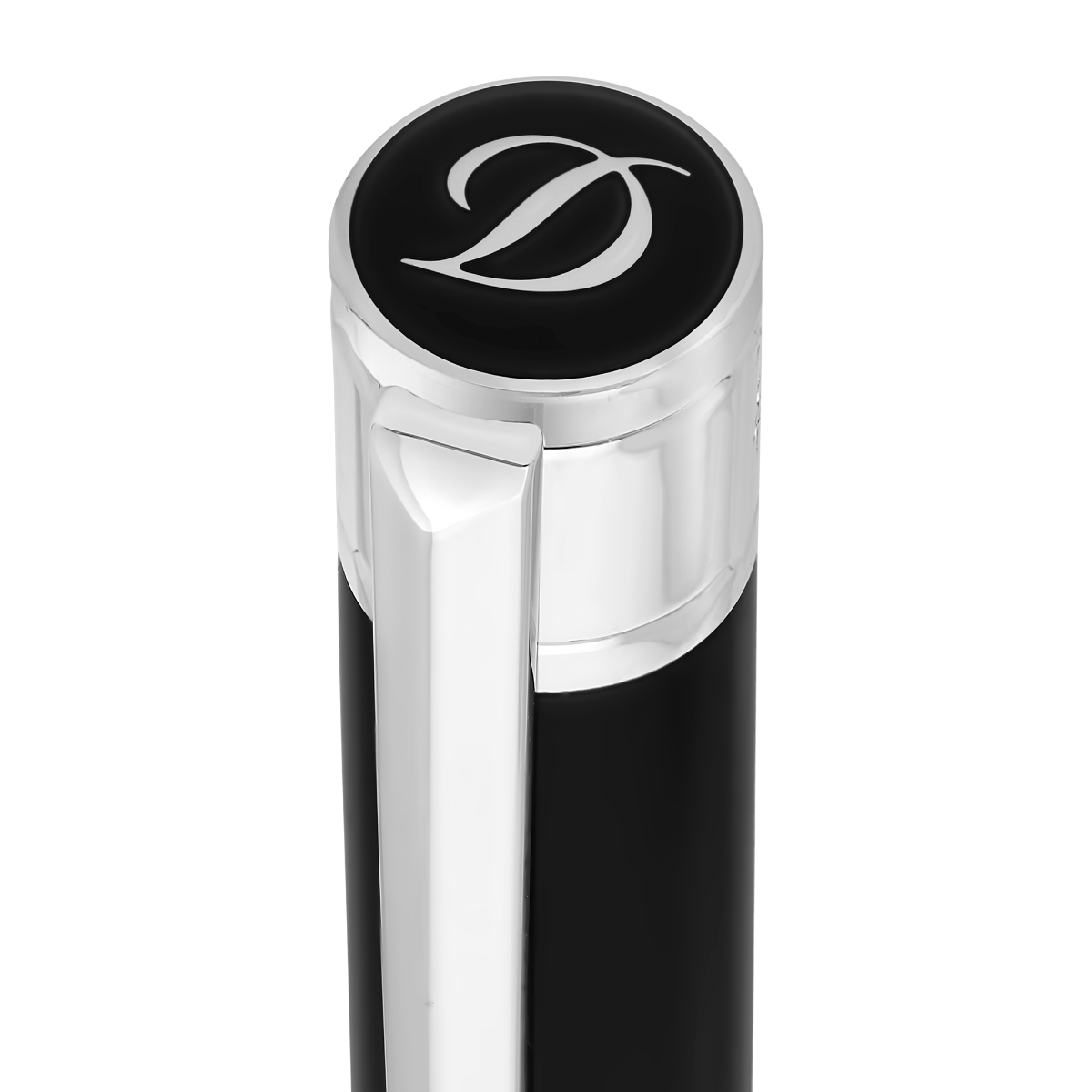 S T Dupont D-Initial Ballpoint Pen - Black - Chrome Trim-Pen Boutique Ltd