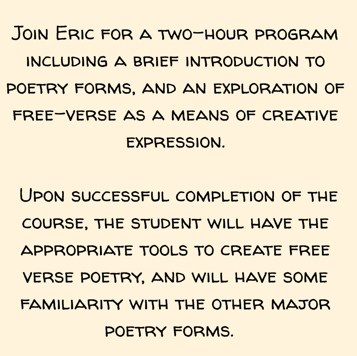 Introduction to Poetry Composition – with Eric-Pen Boutique Ltd