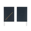 Hobonichi Hard Cover English Book - Slash (Navy) & HON Stamped - A5 (January Start)-Pen Boutique Ltd