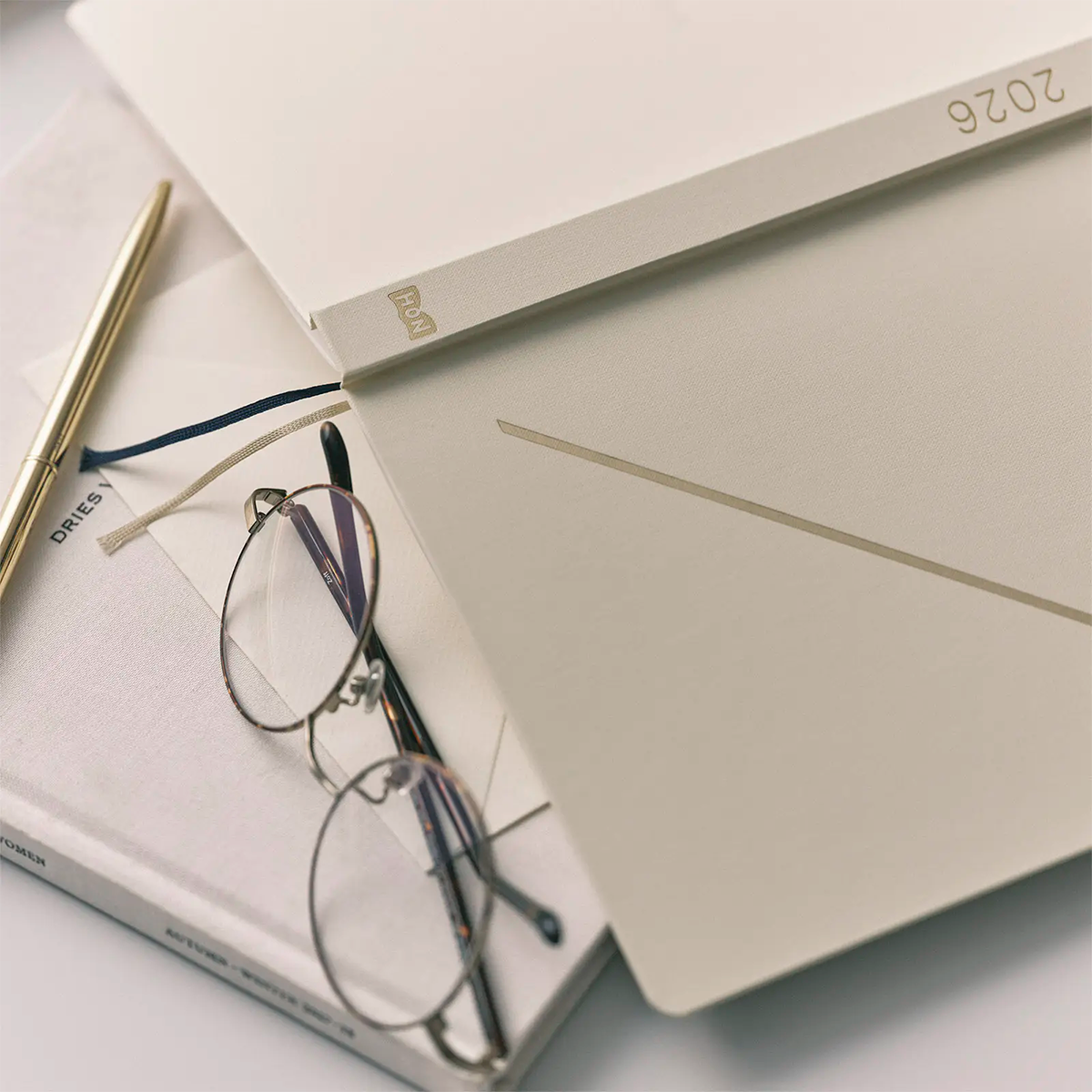 Hobonichi Hard Cover English Book - Slash (Ivory) & HON Stamped - A5 (January Start)-Pen Boutique Ltd