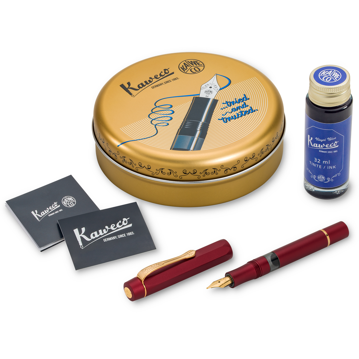 Kaweco Sport Piston Filler Fountain Pen Set - Bordeaux-Pen Boutique Ltd
