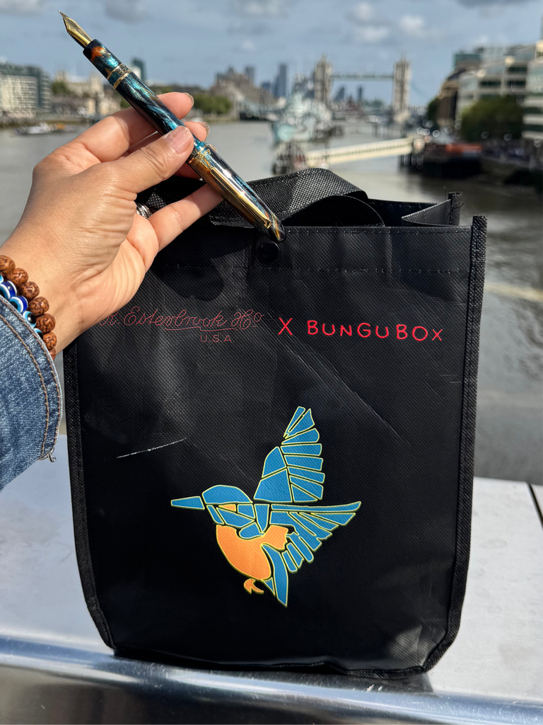 Esterbrook x BUNGUBOX Tote Bag - The Kachofugetsu Kingfisher-Pen Boutique Ltd