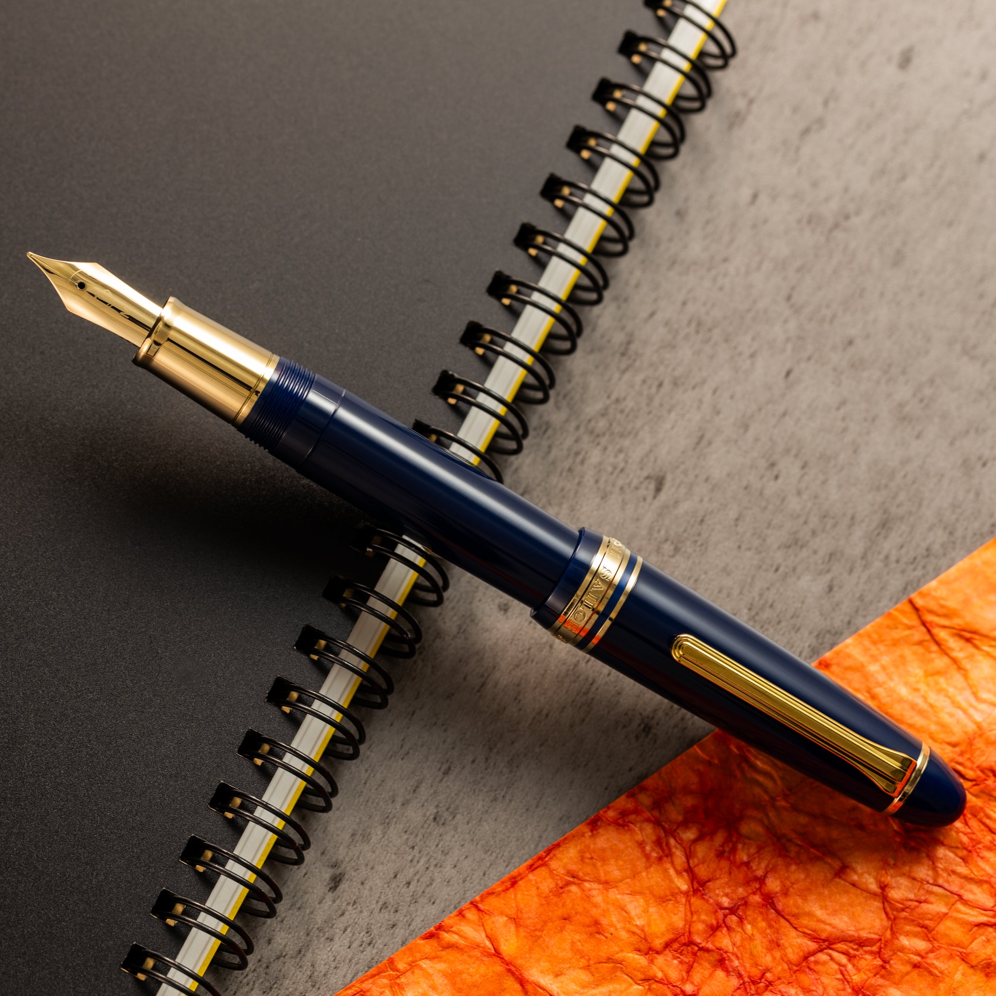 Sailor 1911L Fountain Pen - Muted Blue - Casual L Stable Gold Trim - Pen Boutique Ltd