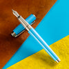 S T Dupont Line D Fountain Pen - Eternity - Turquoise - Palladium Trim (Large) - Medium Point.-Pen Boutique Ltd