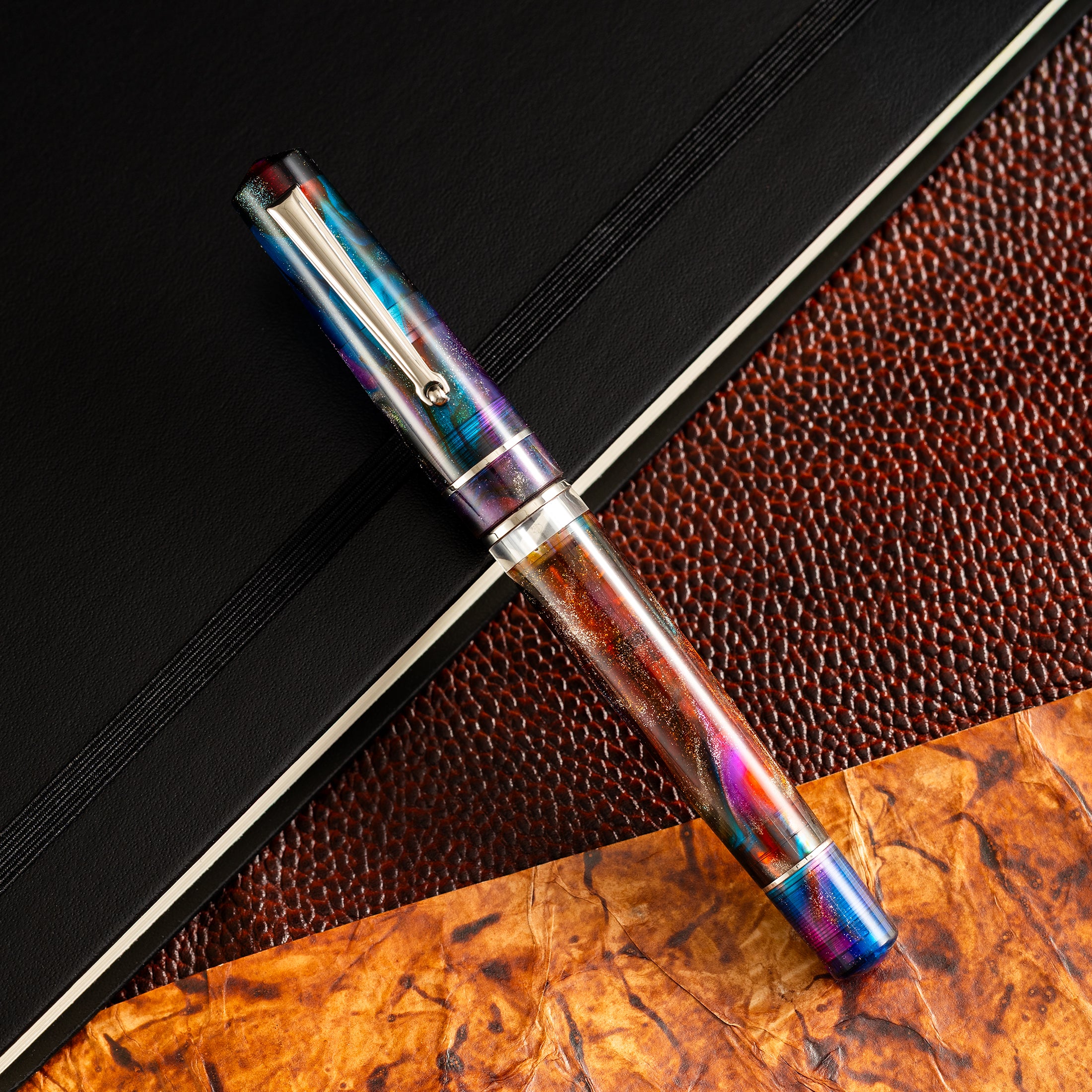 Delta Duna Fountain Pen - Limited Edition - Primary Manipulation 5.0 Holi Rang - Steel (Pen Boutique Exclusive)-Pen Boutique Ltd