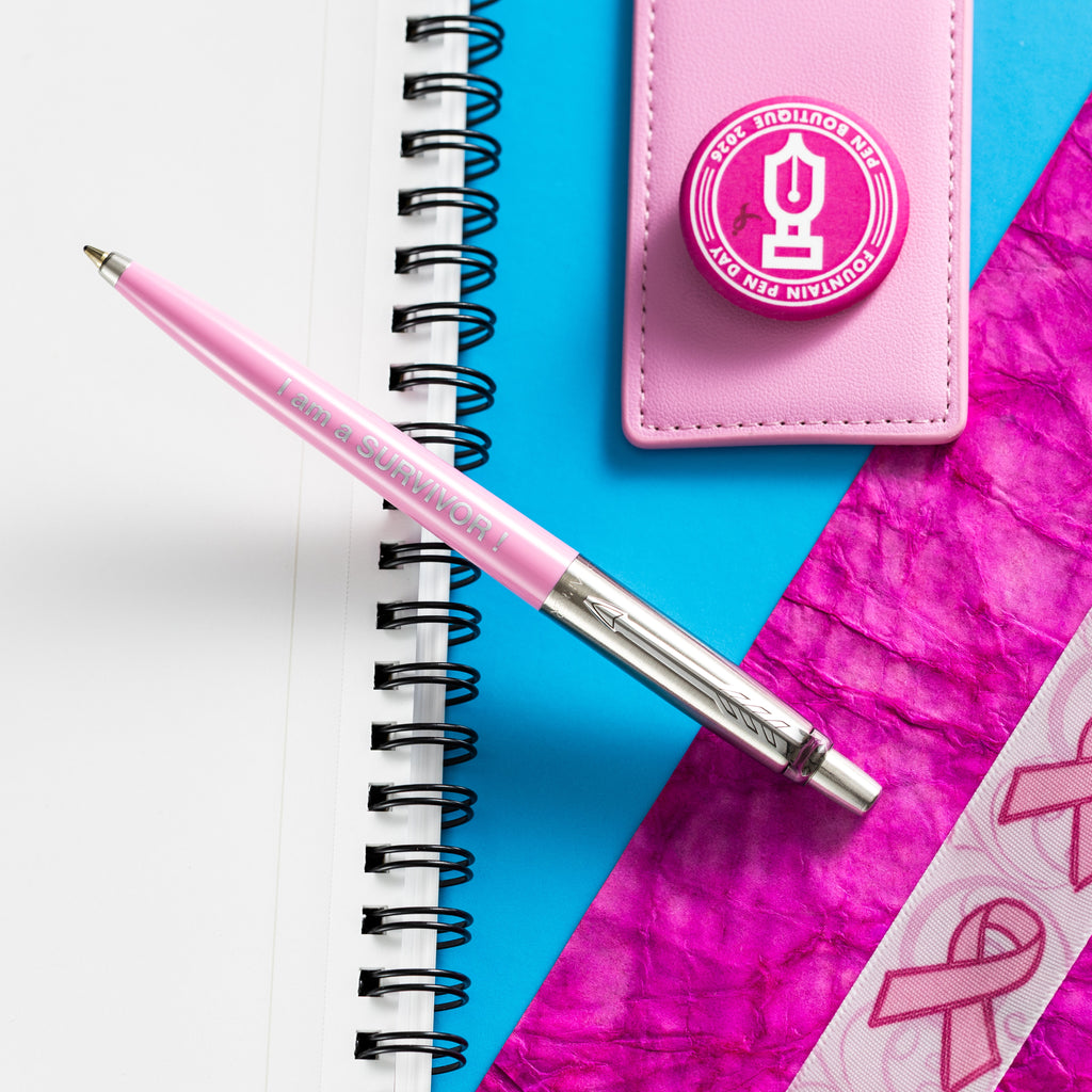 Parker Jotter Ballpoint Pen - Pink (I AM A SURVIVOR)-Pen Boutique Ltd