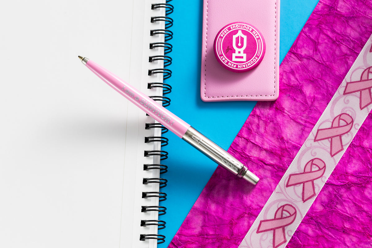 Parker Jotter Ballpoint Pen - Pink (I AM A SURVIVOR)-Pen Boutique Ltd
