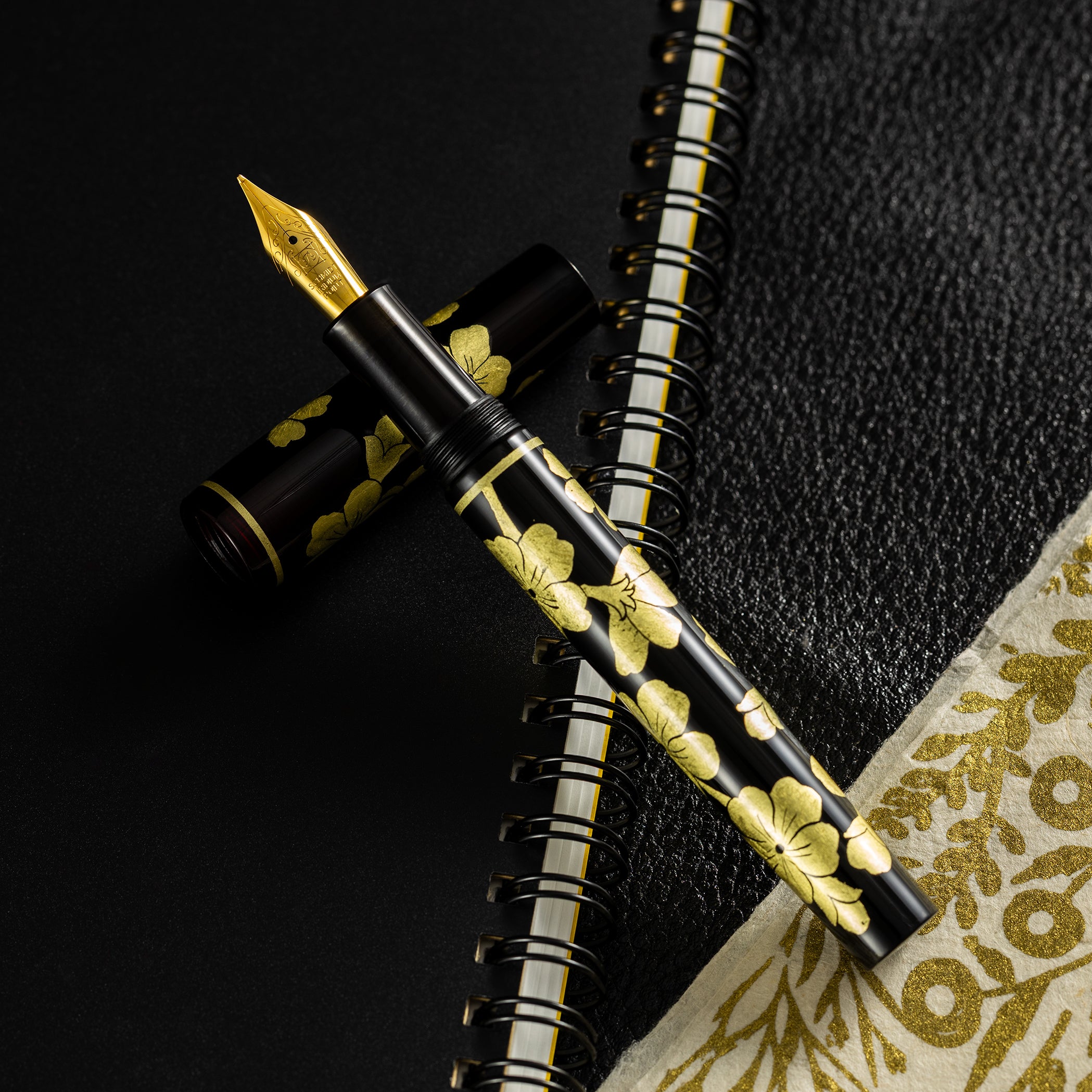 Zek Handpainted Tezhip Art Black with Gold Fountain Pen - Pen Boutique Ltd