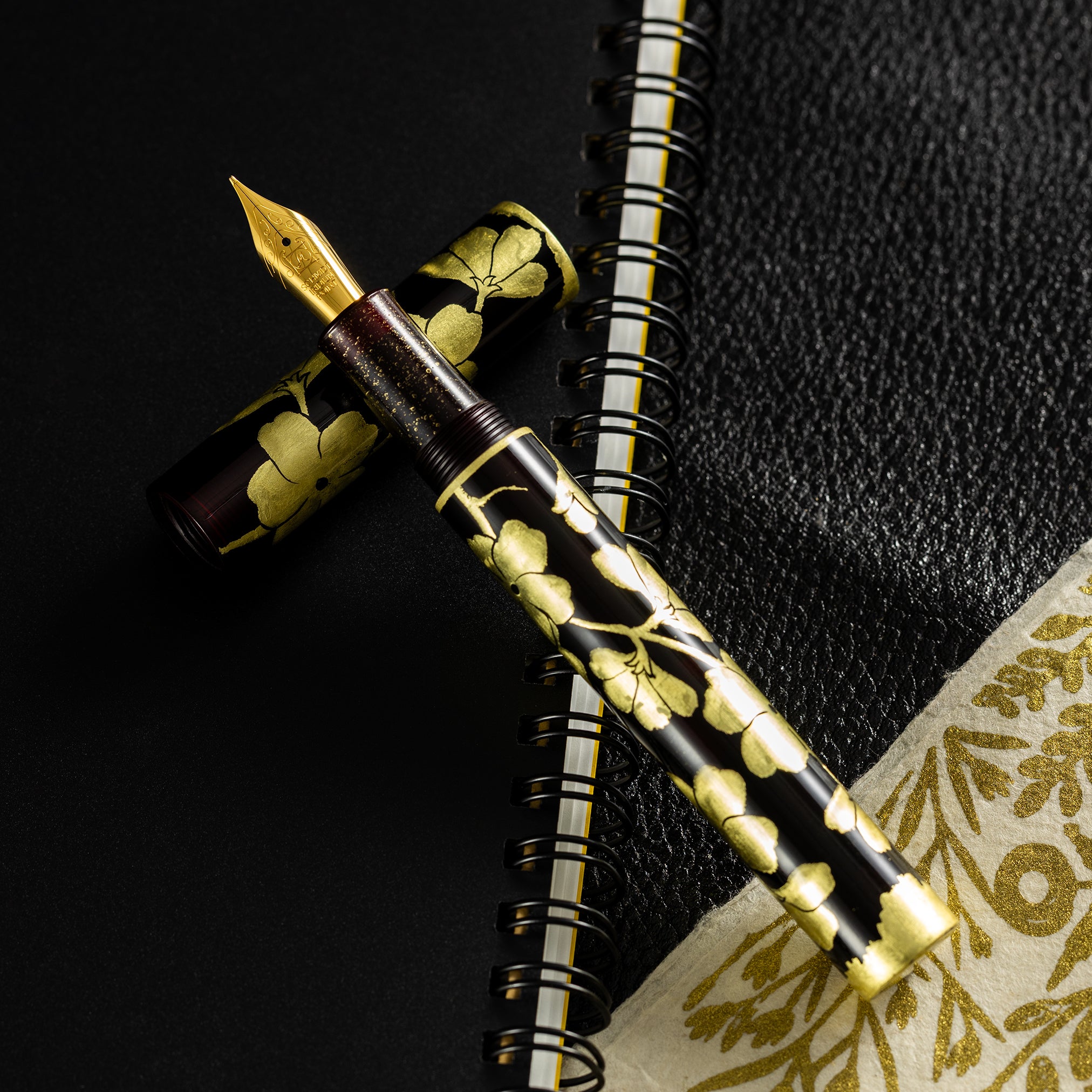 Zek Handpainted Tezhip Art Black with Gold Fountain Pen - Pen Boutique Ltd