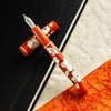 Zek Handpainted Tezhip Art Flower Red with Silver Flower Fountain Pen - Pen Boutique Ltd
