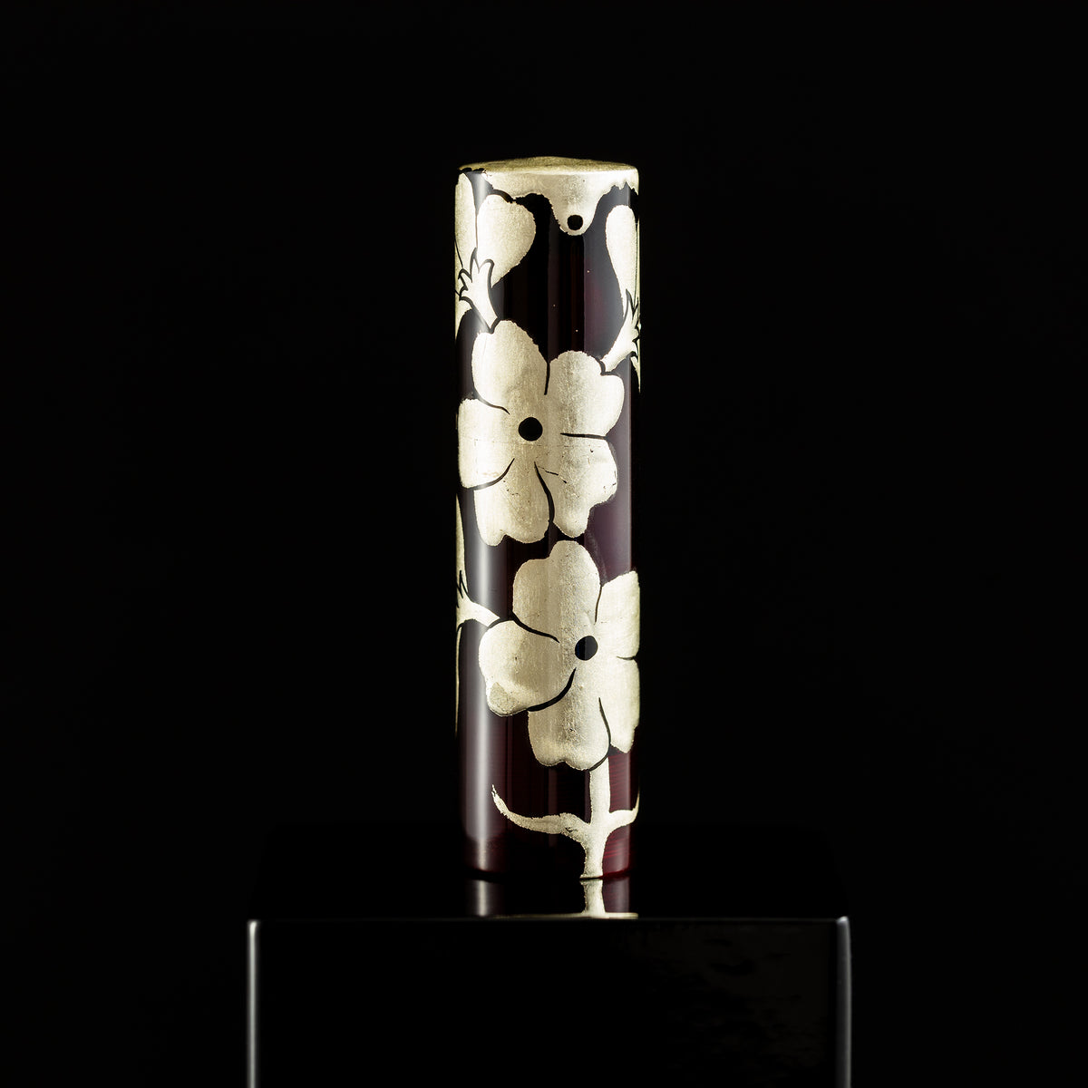 Zek Handpainted Tezhip Art Black with Silver Flower Fountain Pen - Pen Boutique Ltd