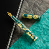 Zek Handpainted Tezhip Art Green with Gold Flower Fountain Pen - Pen Boutique Ltd