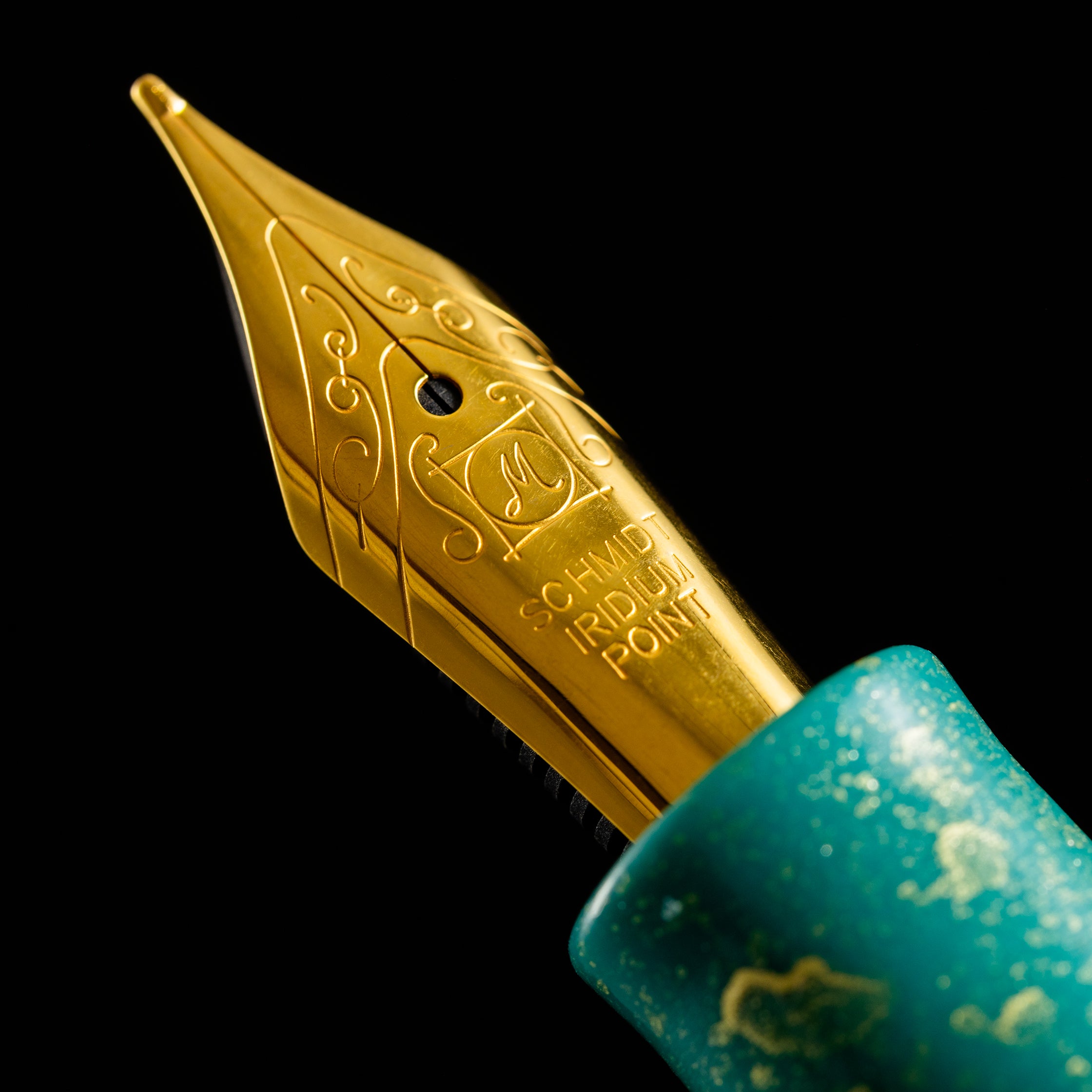 Zek Handpainted Tezhip Art Green with Gold Flower Fountain Pen - Pen Boutique Ltd