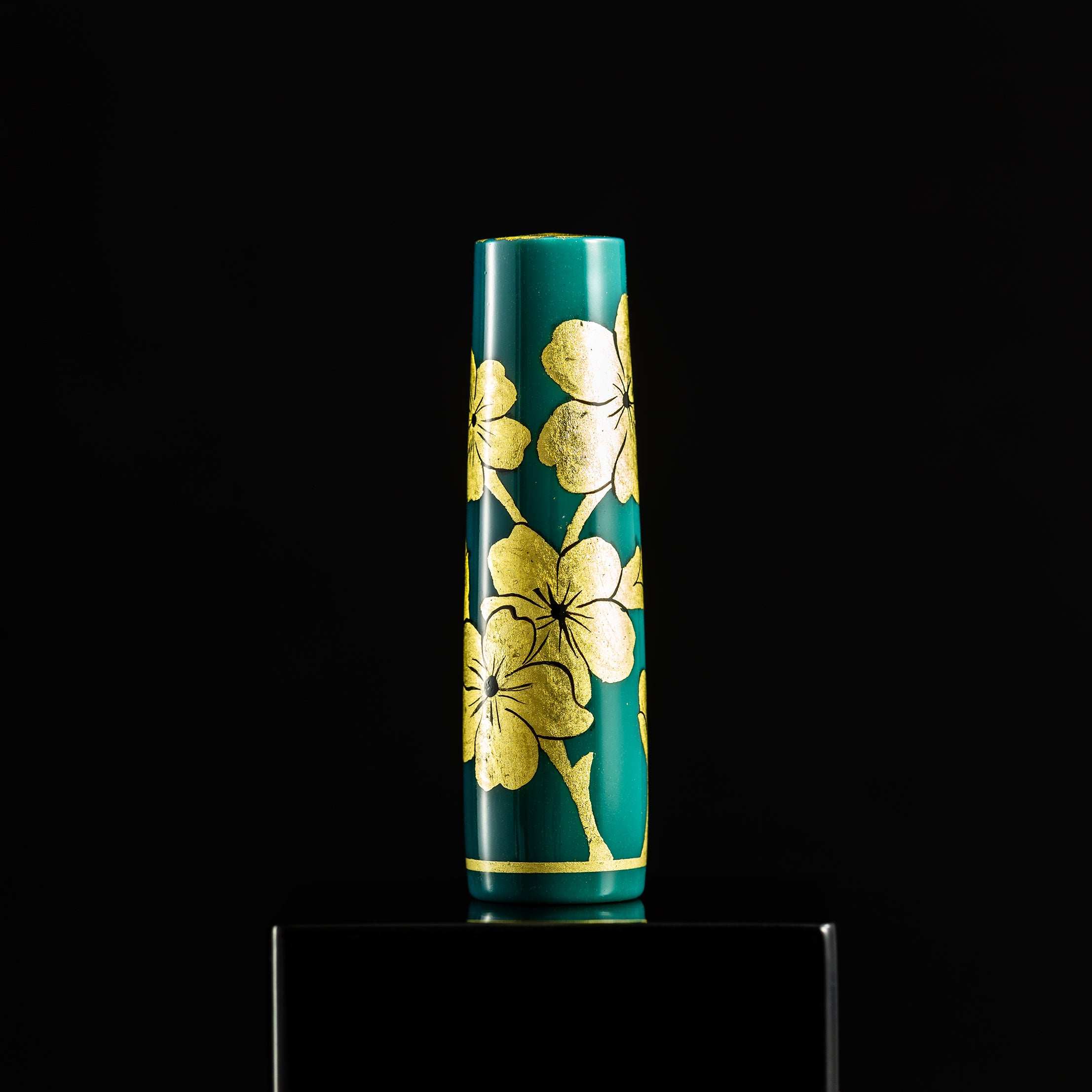 Zek Handpainted Tezhip Art Green with Gold Flower Fountain Pen - Pen Boutique Ltd