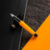 Delta DV Original Mini Rollerball Pen – Black & Orange with Palladium Trim - Pen Boutique Ltd
