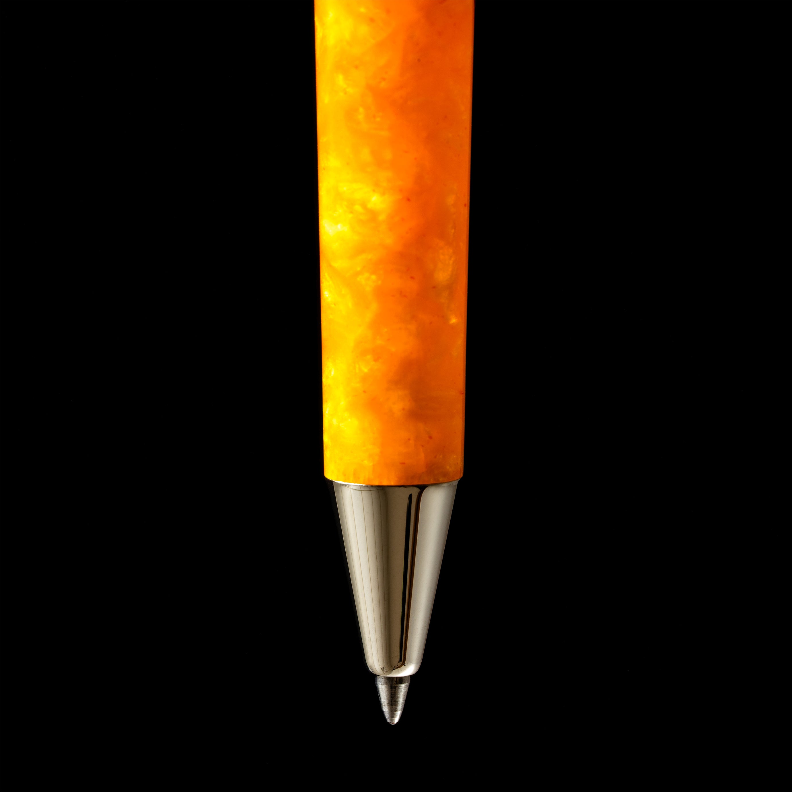 Delta DV Original Mini Ballpoint Pen – Black & Orange with Palladium Trim-Pen Boutique Ltd