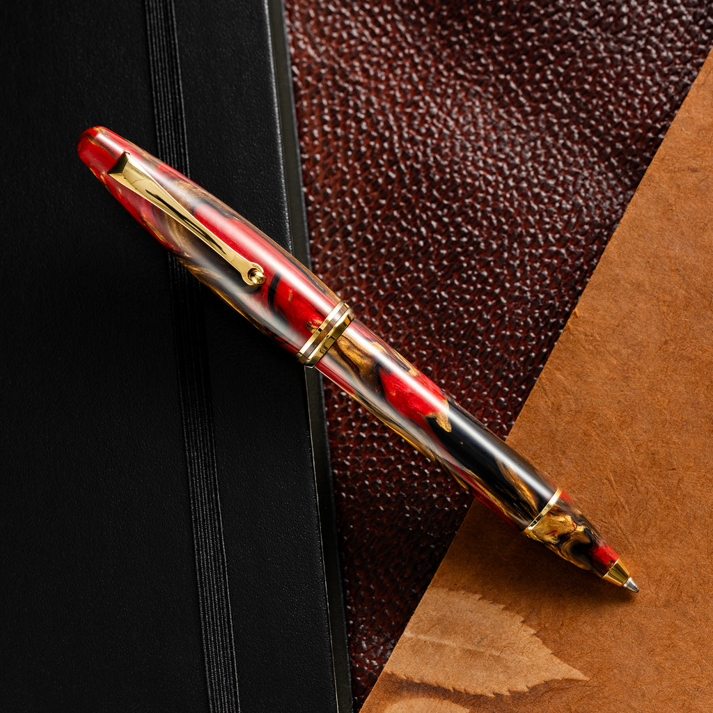 Maiora Ultra Ogiva Ballpoint Pen - Golden Rule - Gold Trim - Pen Boutique Ltd