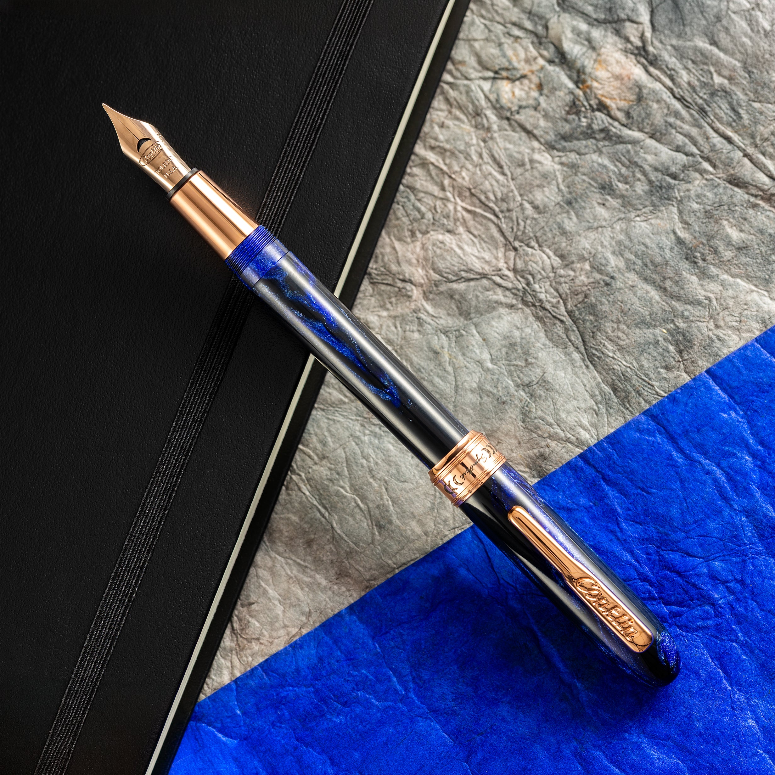Conklin Symetrik Fountain Pen - Limited Edition - Mystic Soul "Energy" - Rose Gold Trim (Pen Boutique Exclusive)-Pen Boutique Ltd