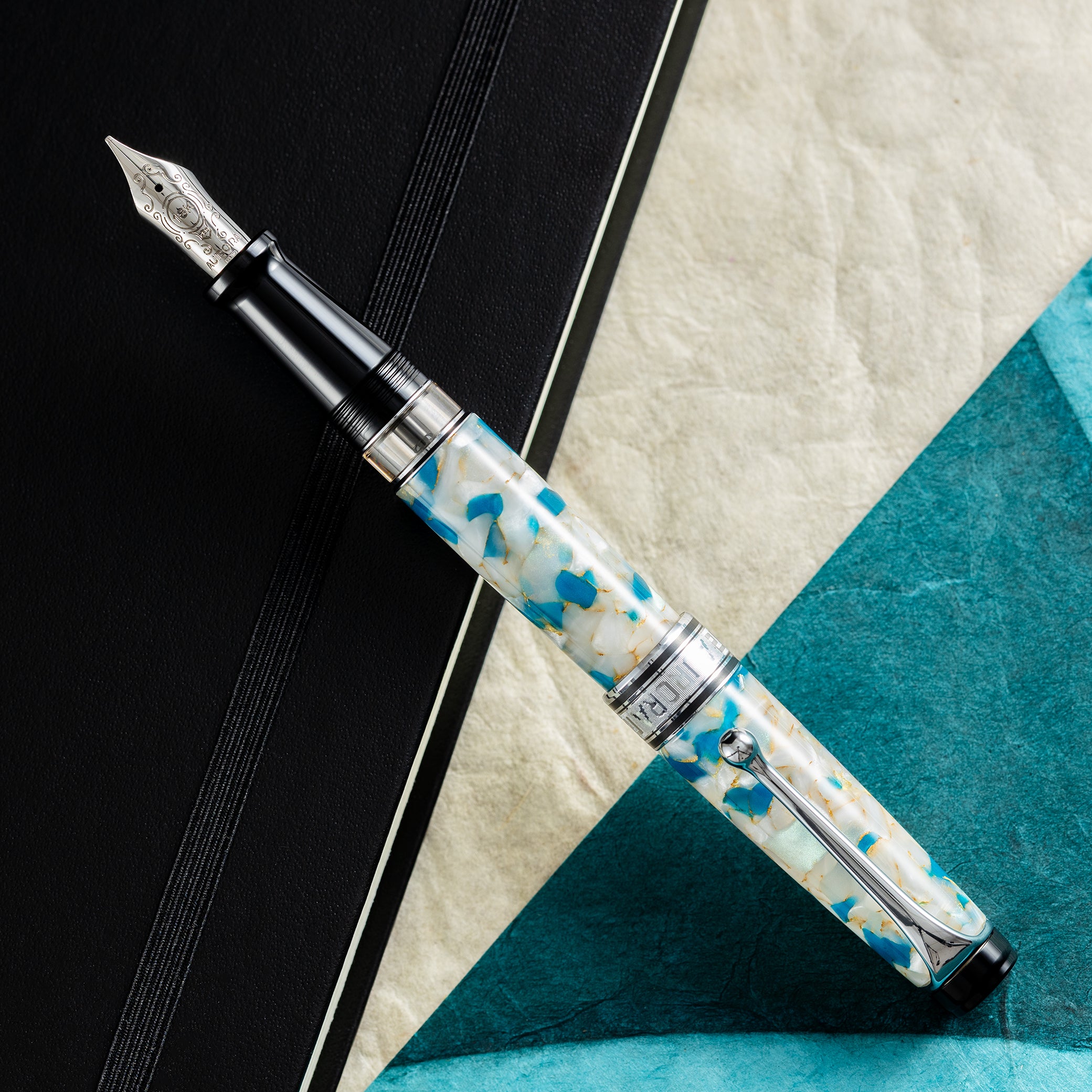 Aurora Optima 365 Pearl & Octane Limited Edition Fountain Pen-Pen Boutique Ltd