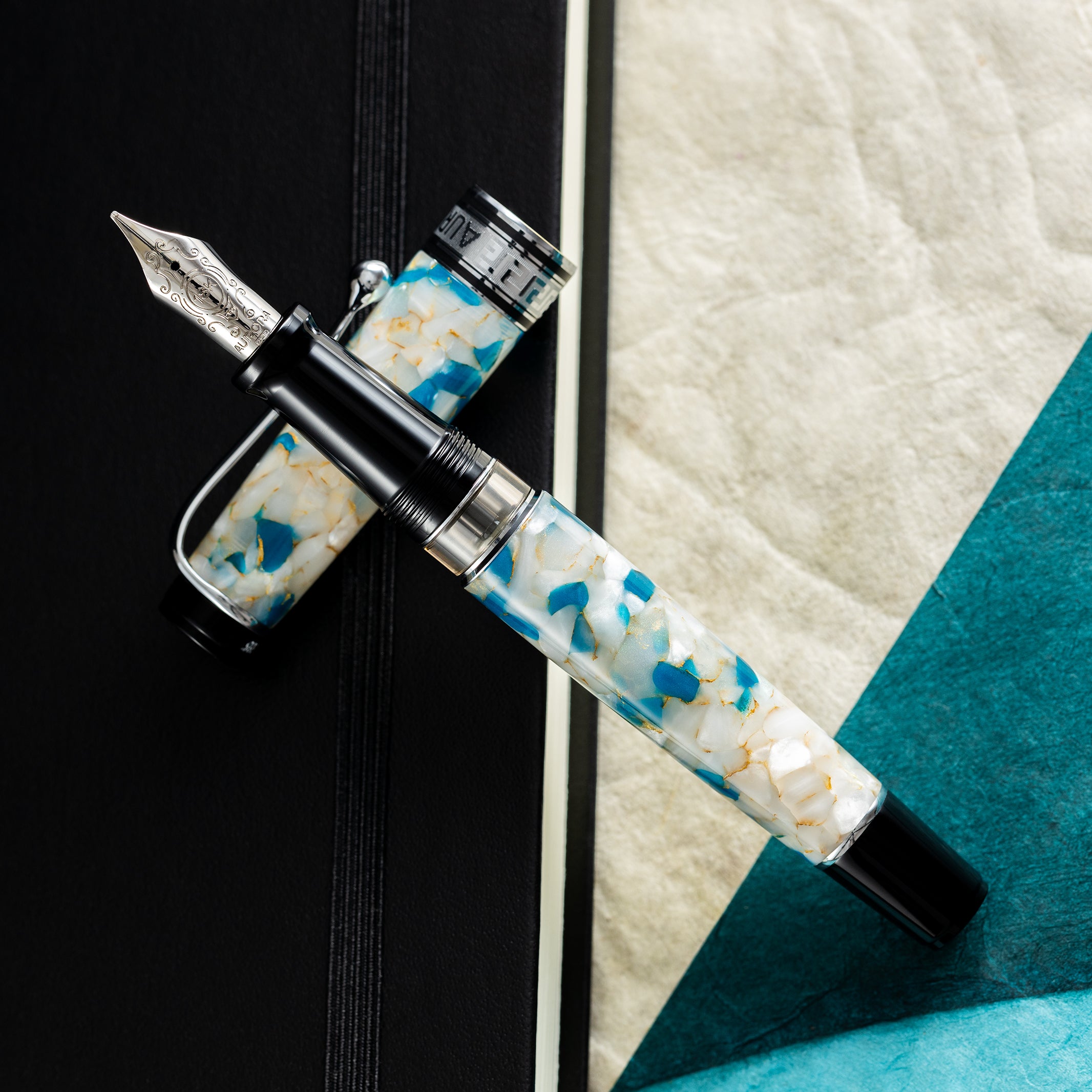 Aurora Optima 365 Pearl & Octane Limited Edition Fountain Pen-Pen Boutique Ltd