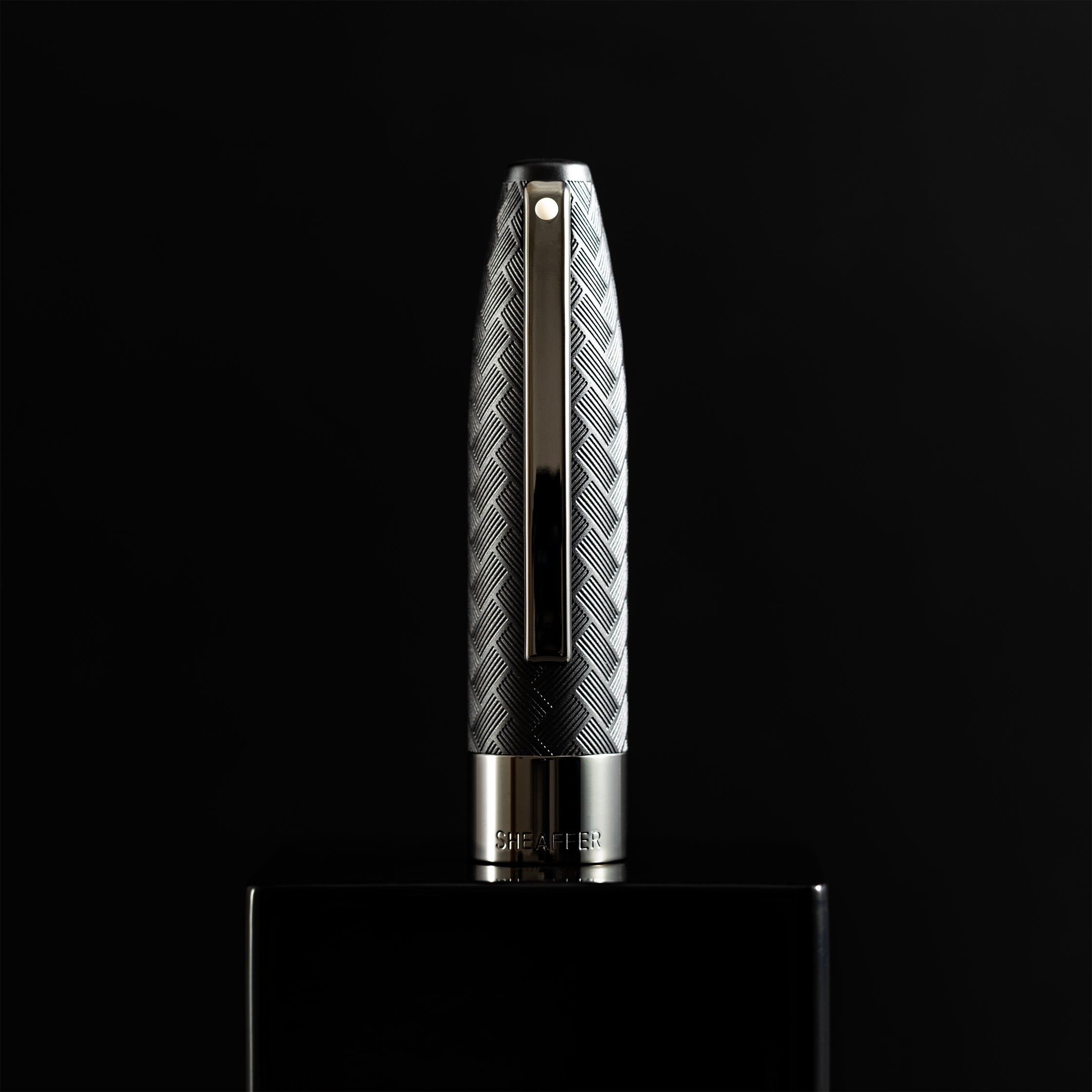Sheaffer Legacy Rollerball Pen - Chevron Matte Black - PVD Gunmetal Trim-Pen Boutique Ltd