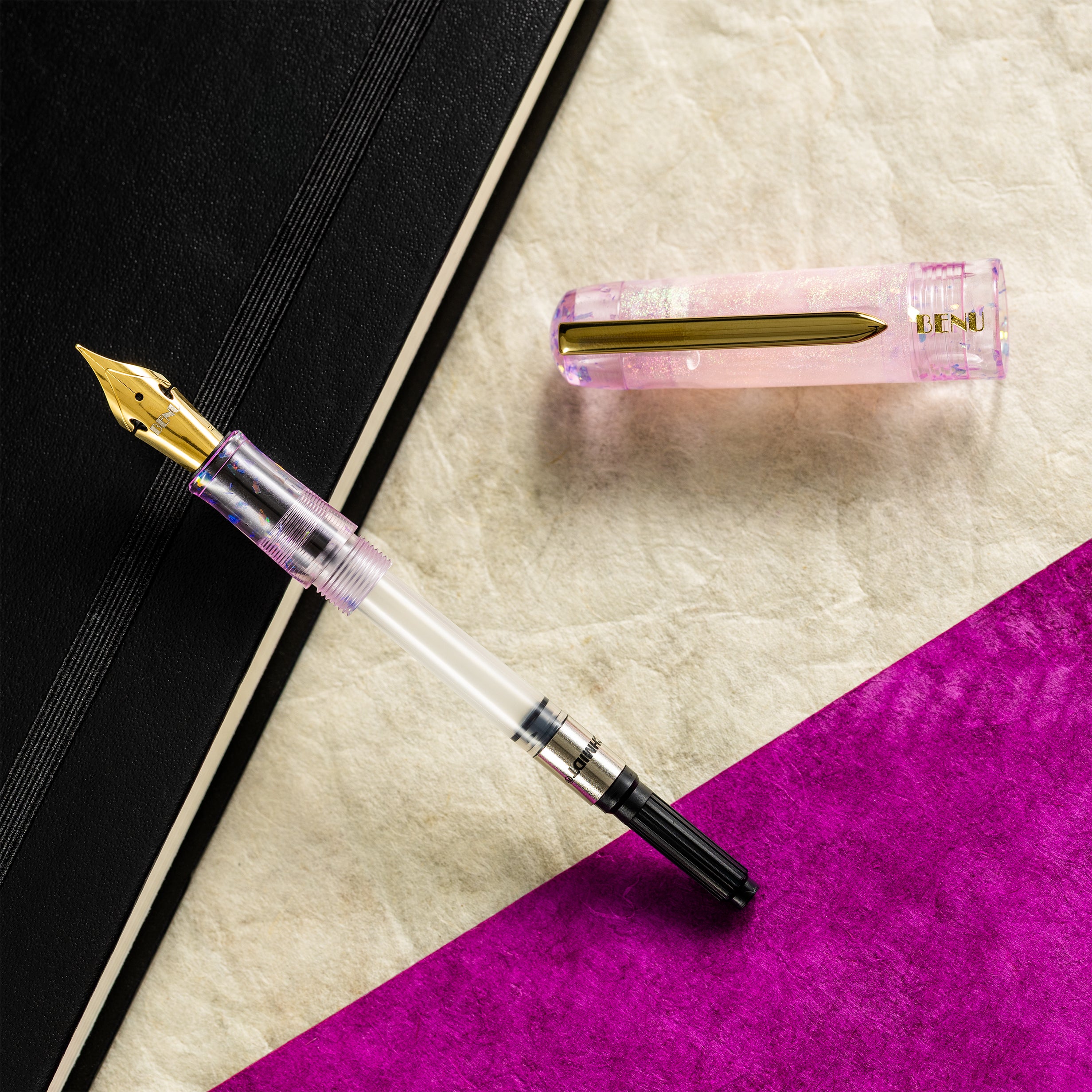 Benu Talisman Fountain Pen - Pink Opal-Pen Boutique Ltd