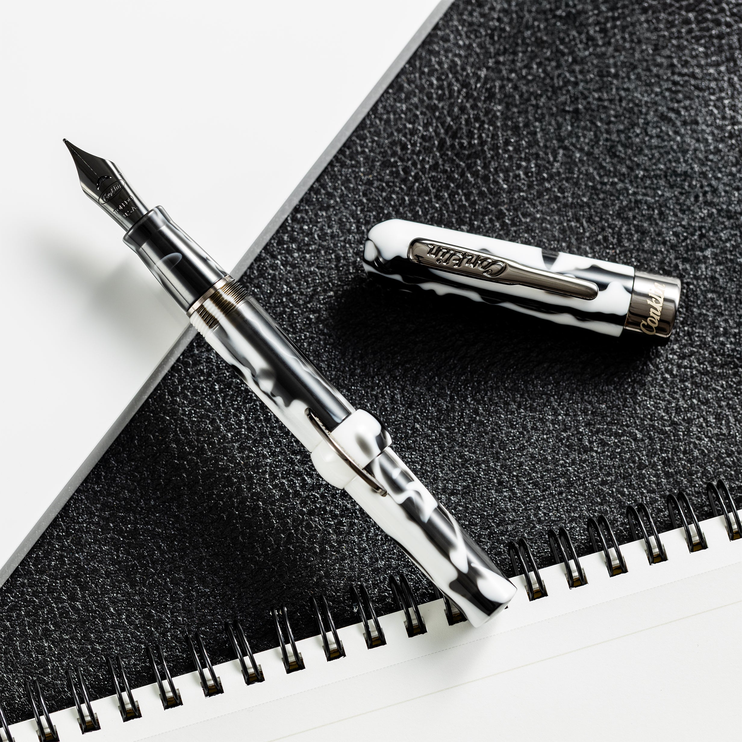Conklin Mark Twain Fountain Pen - Limited Edition - Black/White