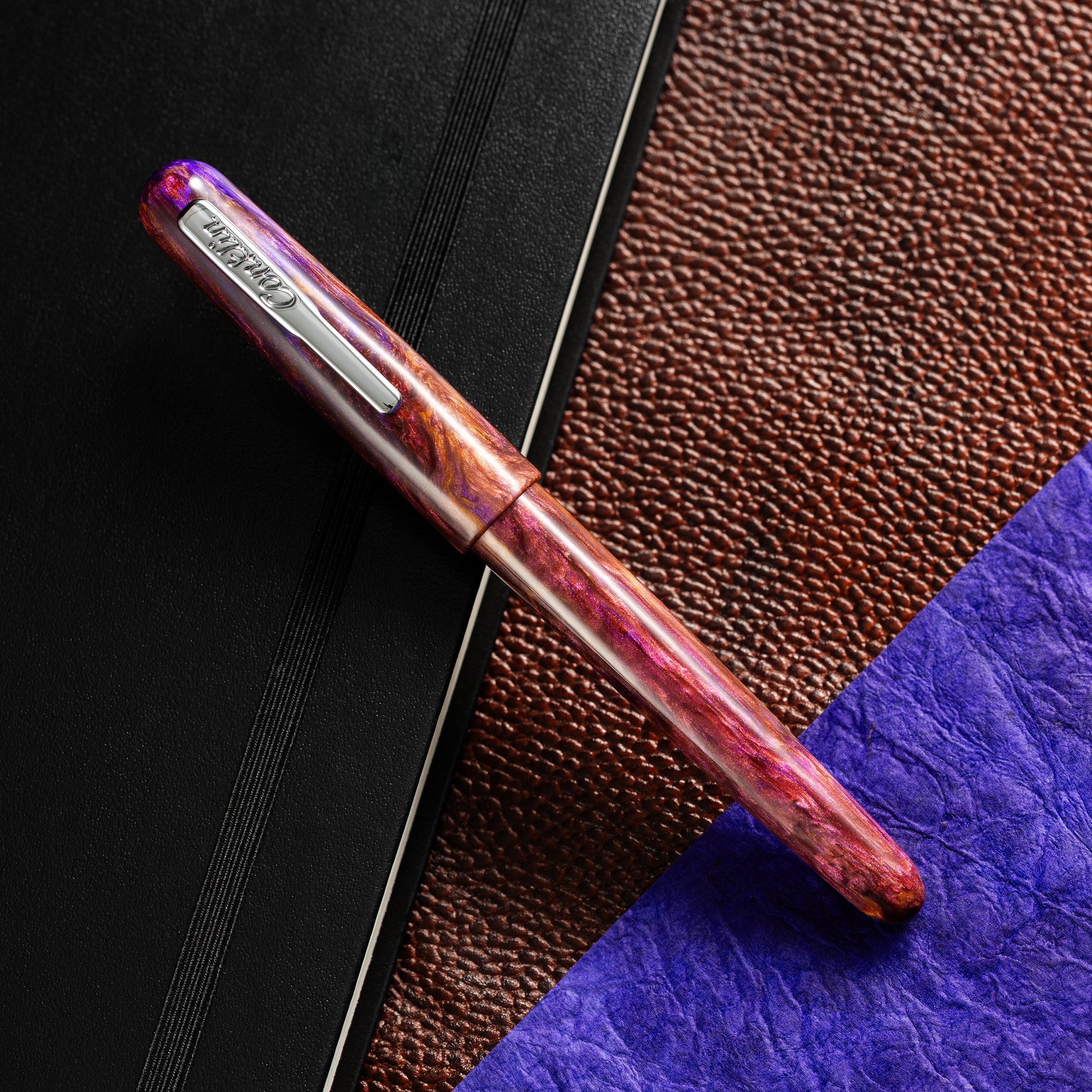 Conklin Streamline Rollerball Pen - Glossy Sunset Medley - Chrome Trim (Limited Edition) - Pen Boutique Ltd