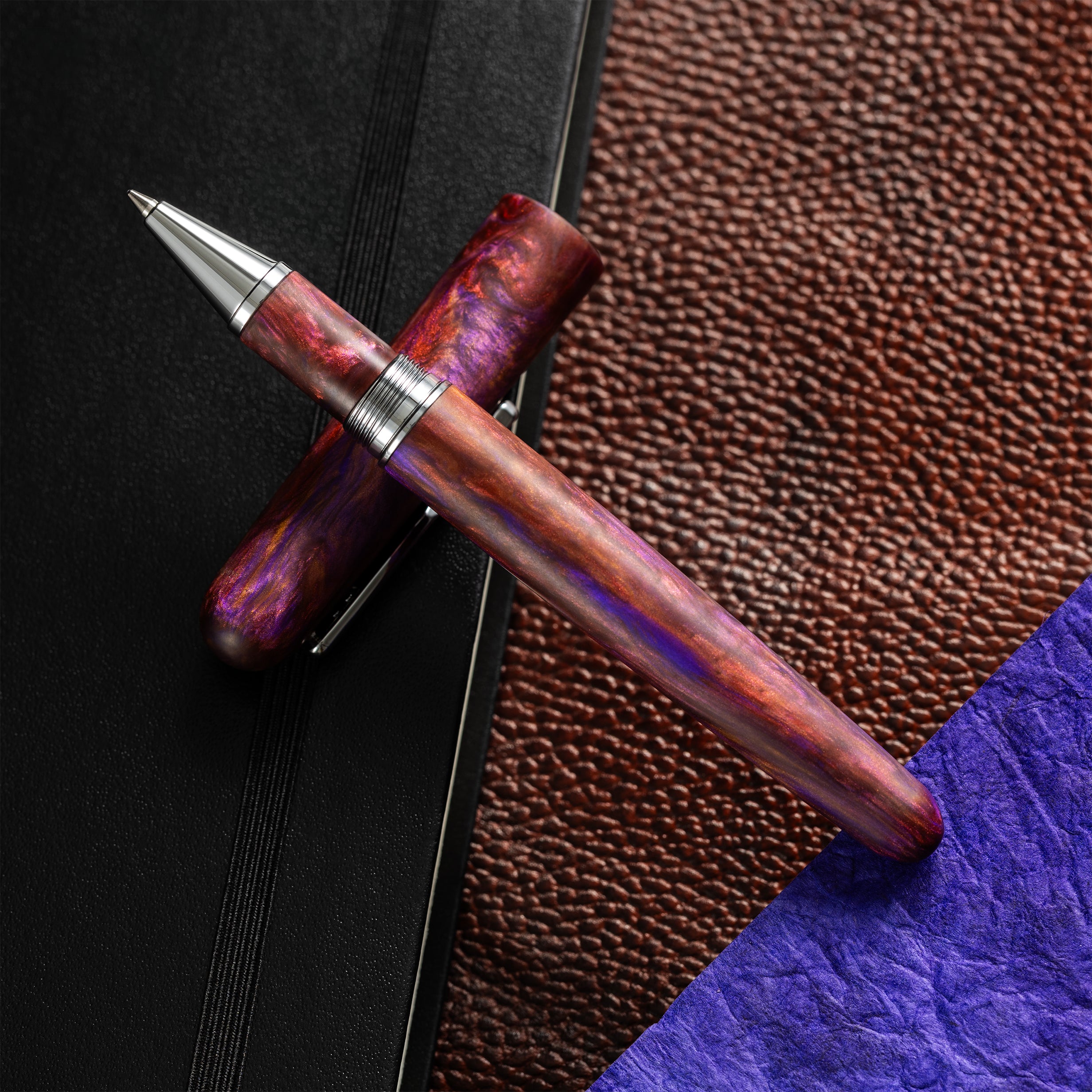 Conklin Streamline Rollerball Pen - Matte Sunset Medley - Chrome Trim (Limited Edition) - Pen Boutique Ltd