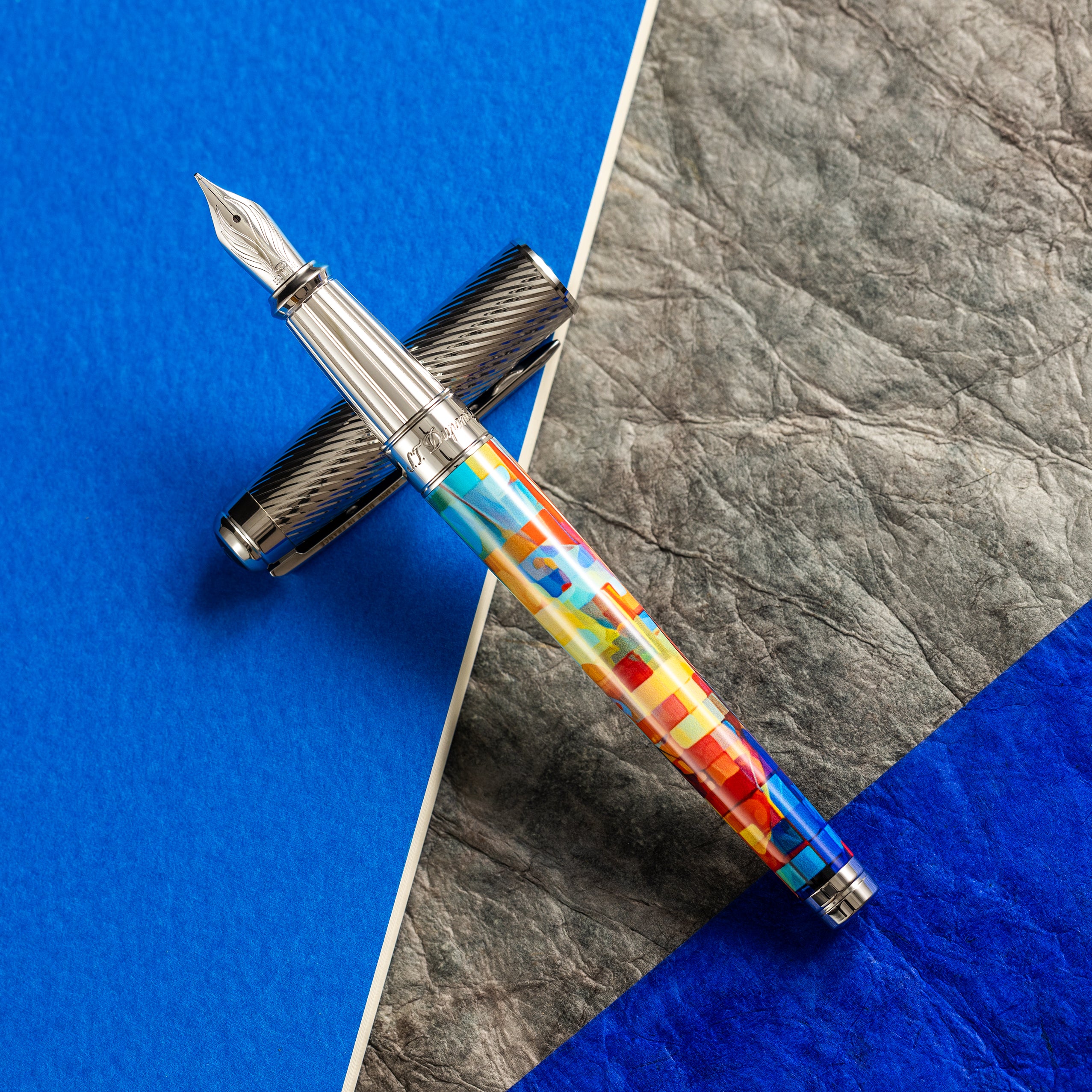 S T Dupont Line D Fountain Pen - Eternity Graff'ty (Large)-Pen Boutique Ltd