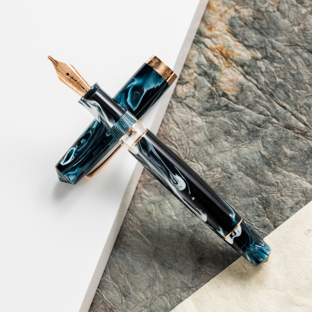 Leonardo Momento Magico Fountain Pen - 2026 Fantasie Arctic Blast - Rose Gold Trim - Pen Boutique Ltd