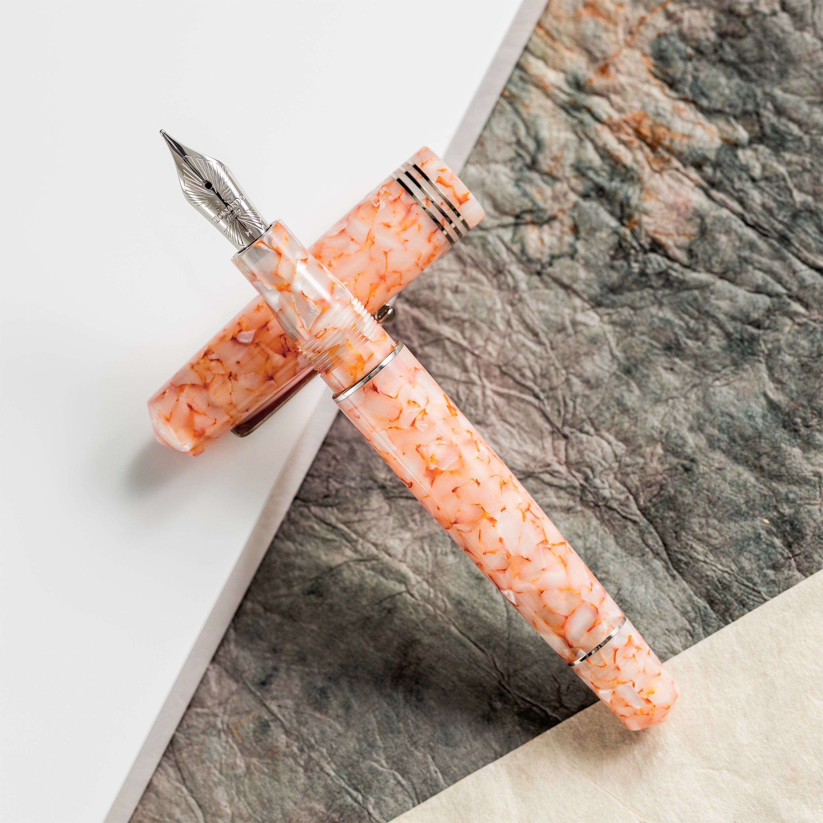 Leonardo Momento Zero Fountain Pen - Angel Skin - Silver Trim-Pen Boutique Ltd