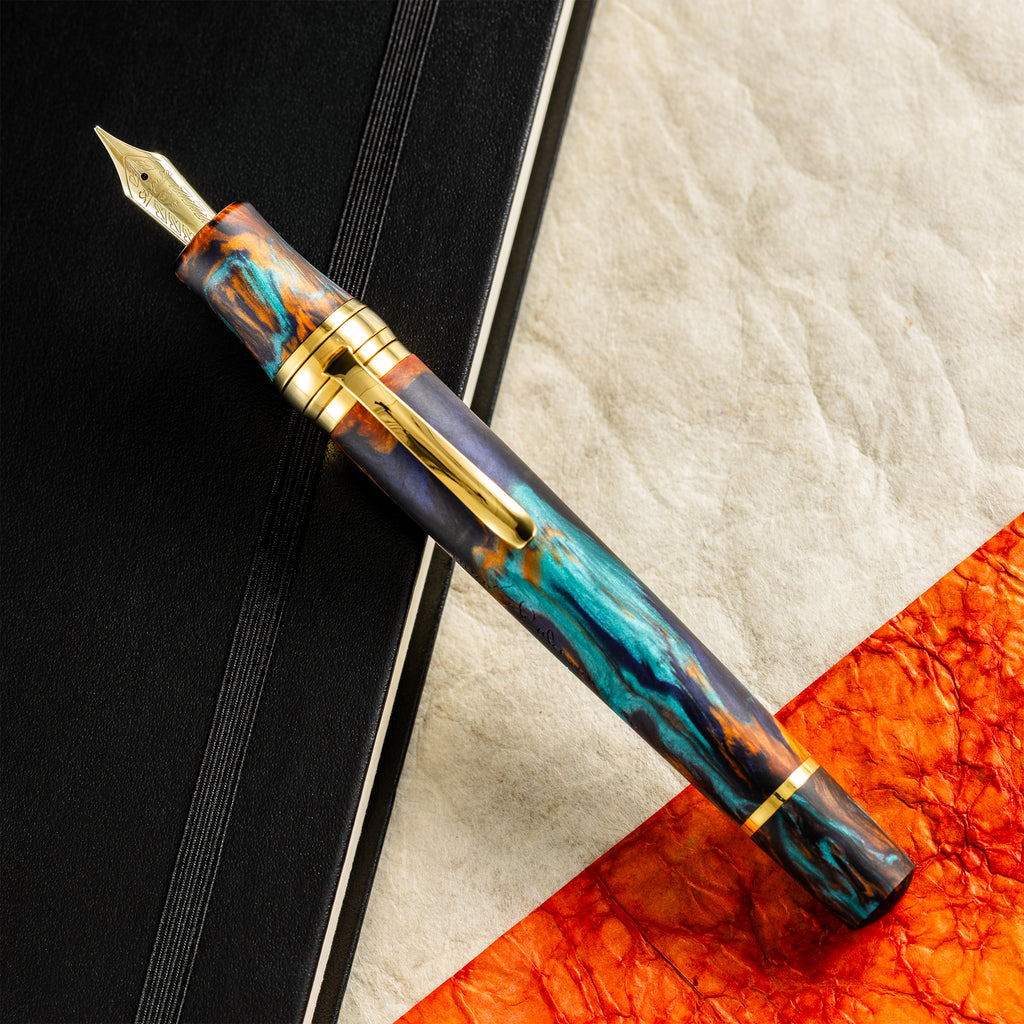 Stipula DaVinci Fountain Pen - Bohemian Twilight - 14K Gold Stiflex Point Nib (Limited Edition)-Pen Boutique Ltd