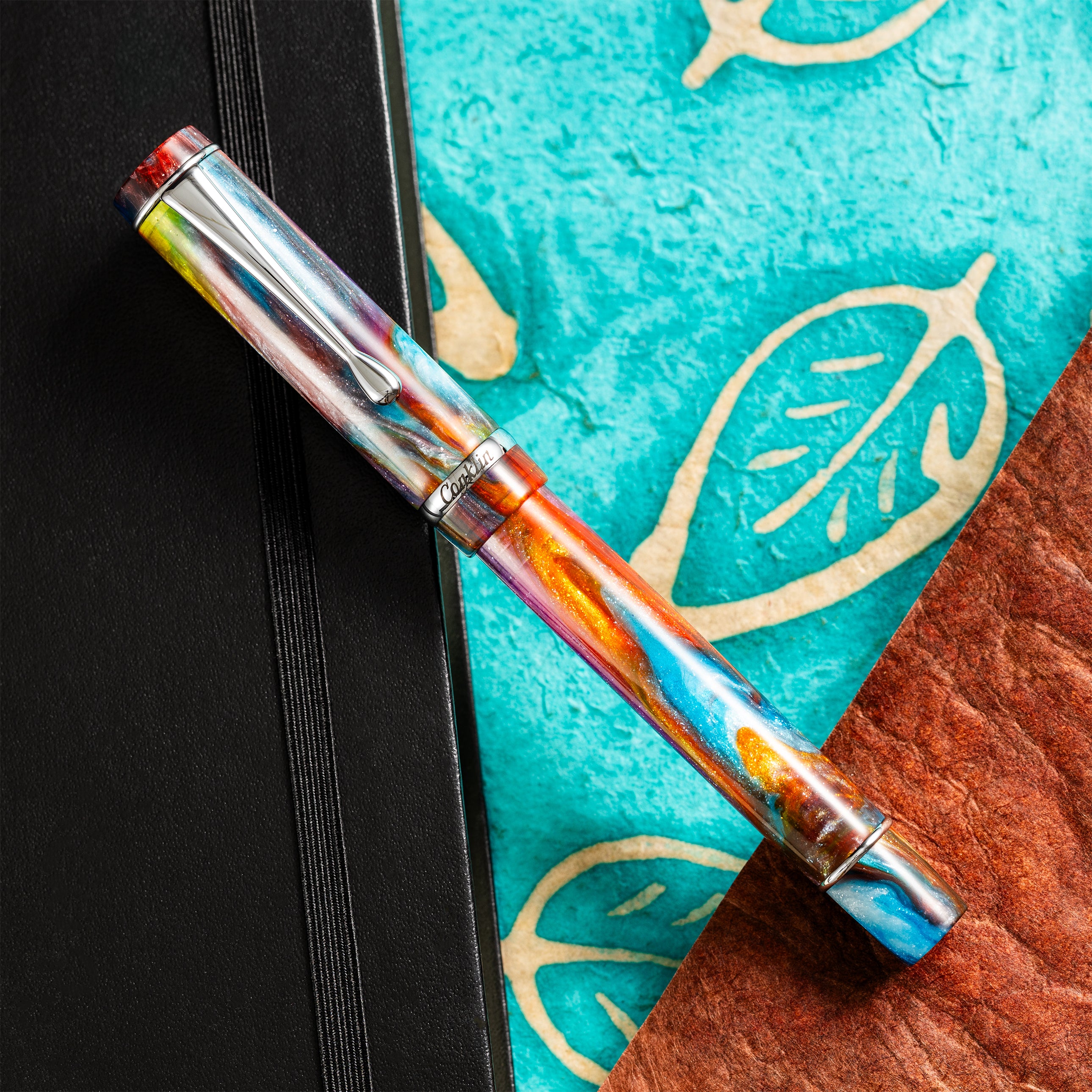 Conklin Duragraph Fountain Pen - Primary Manipulation 3.5 - Chrome Trim (Limited Edition)-Pen Boutique Ltd