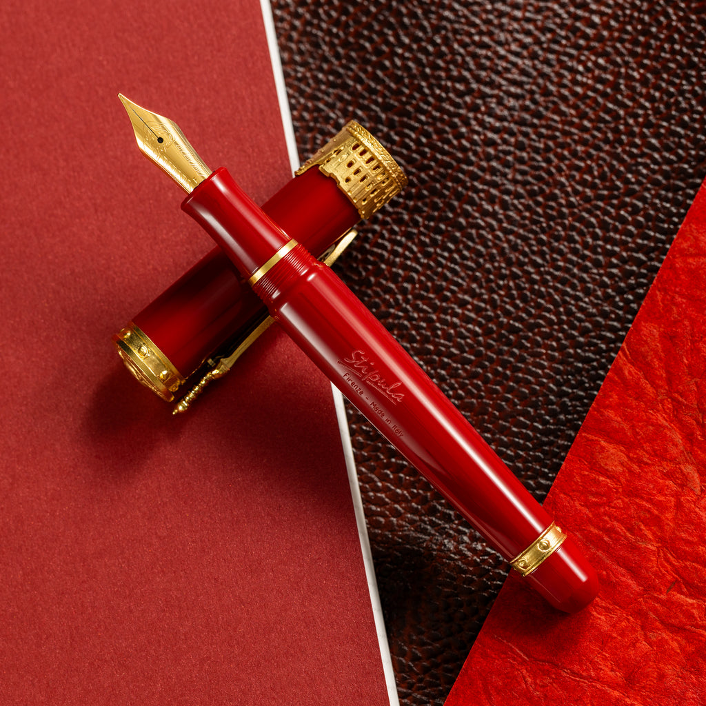 Stipula Gladiator Fountain Pen - Red - Pen Boutique Ltd