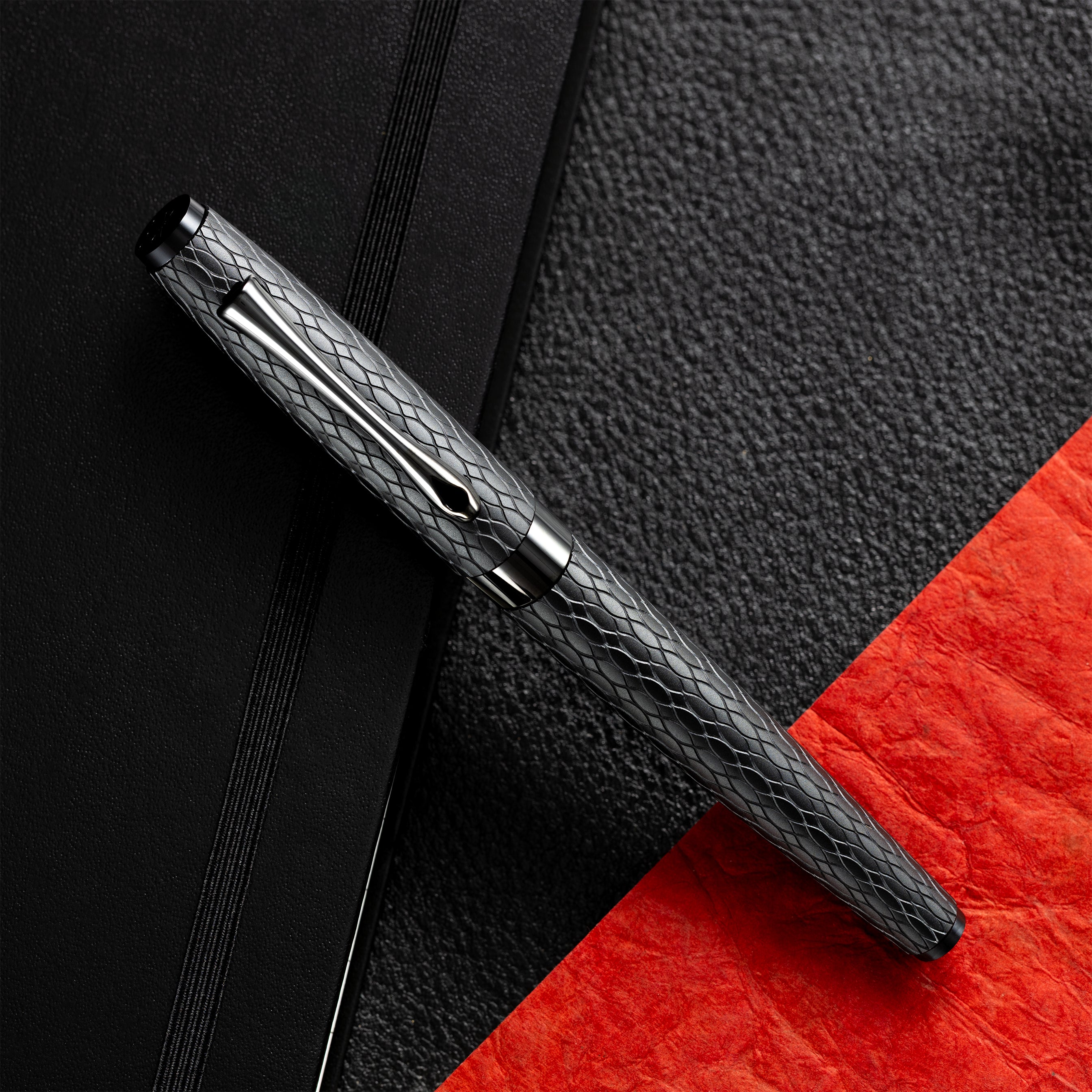 Diplomat Cobra Rollerball Pen – Matte Black Guilloché - Pen Boutique Ltd