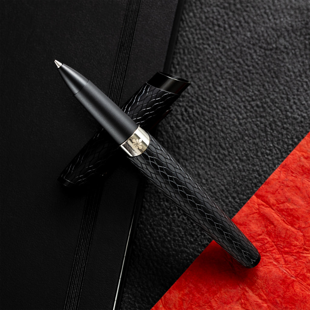 Diplomat Cobra Rollerball Pen – Matte Black Guilloché - Pen Boutique Ltd