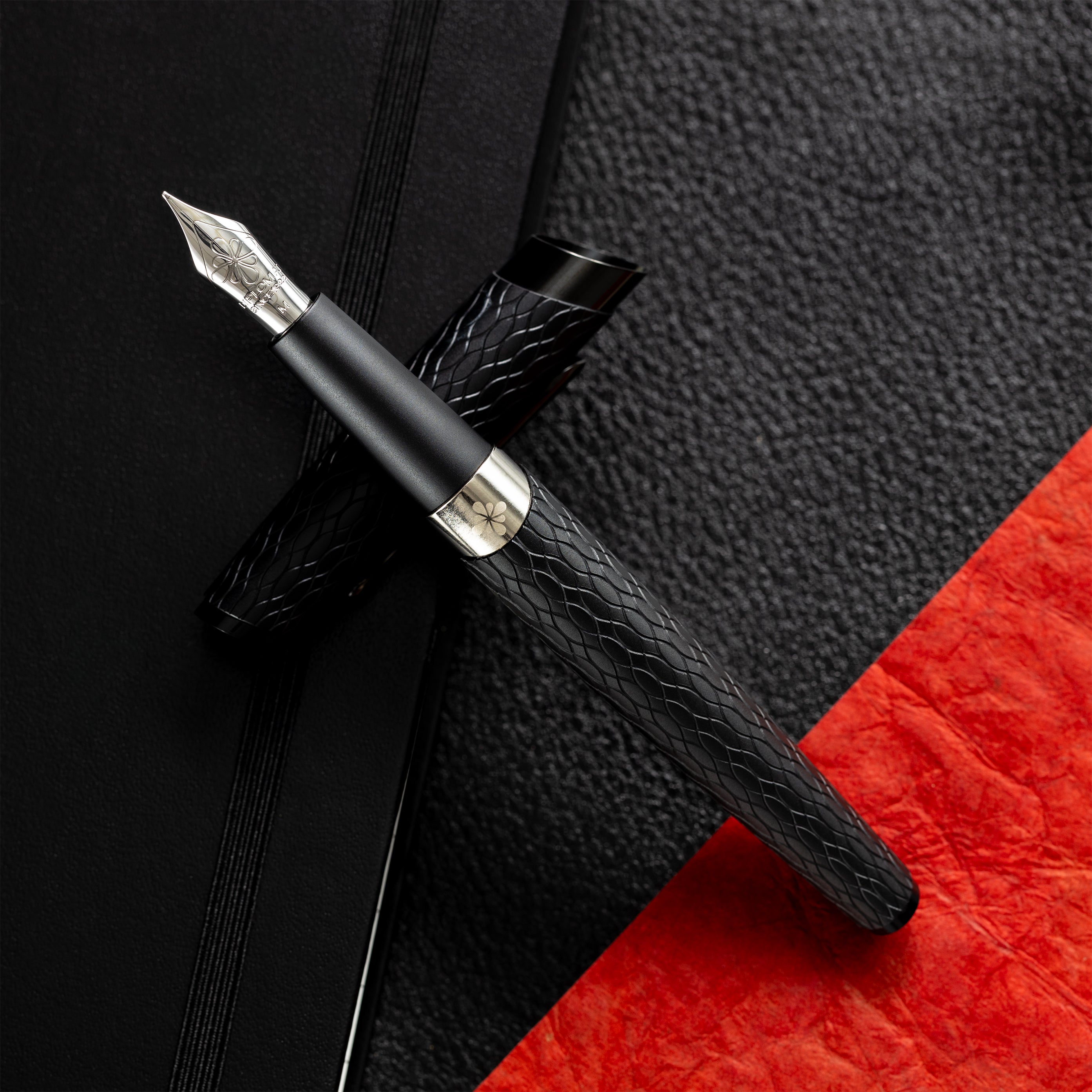 Diplomat Cobra Fountain Pen – Matte Black Guilloché - Pen Boutique Ltd