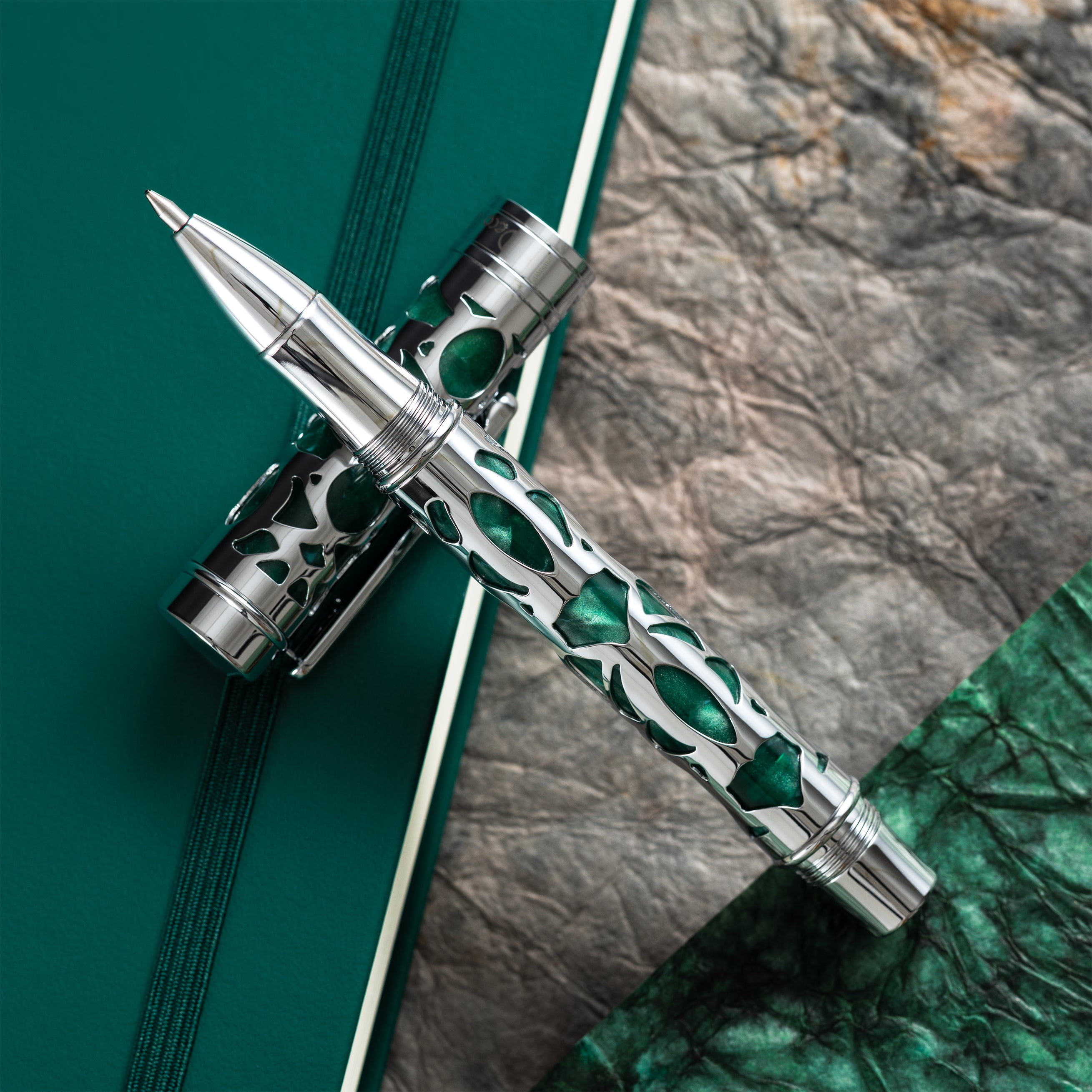 Conklin Endura Rollerball Pen - Deco Crest Green - Pen Boutique Ltd