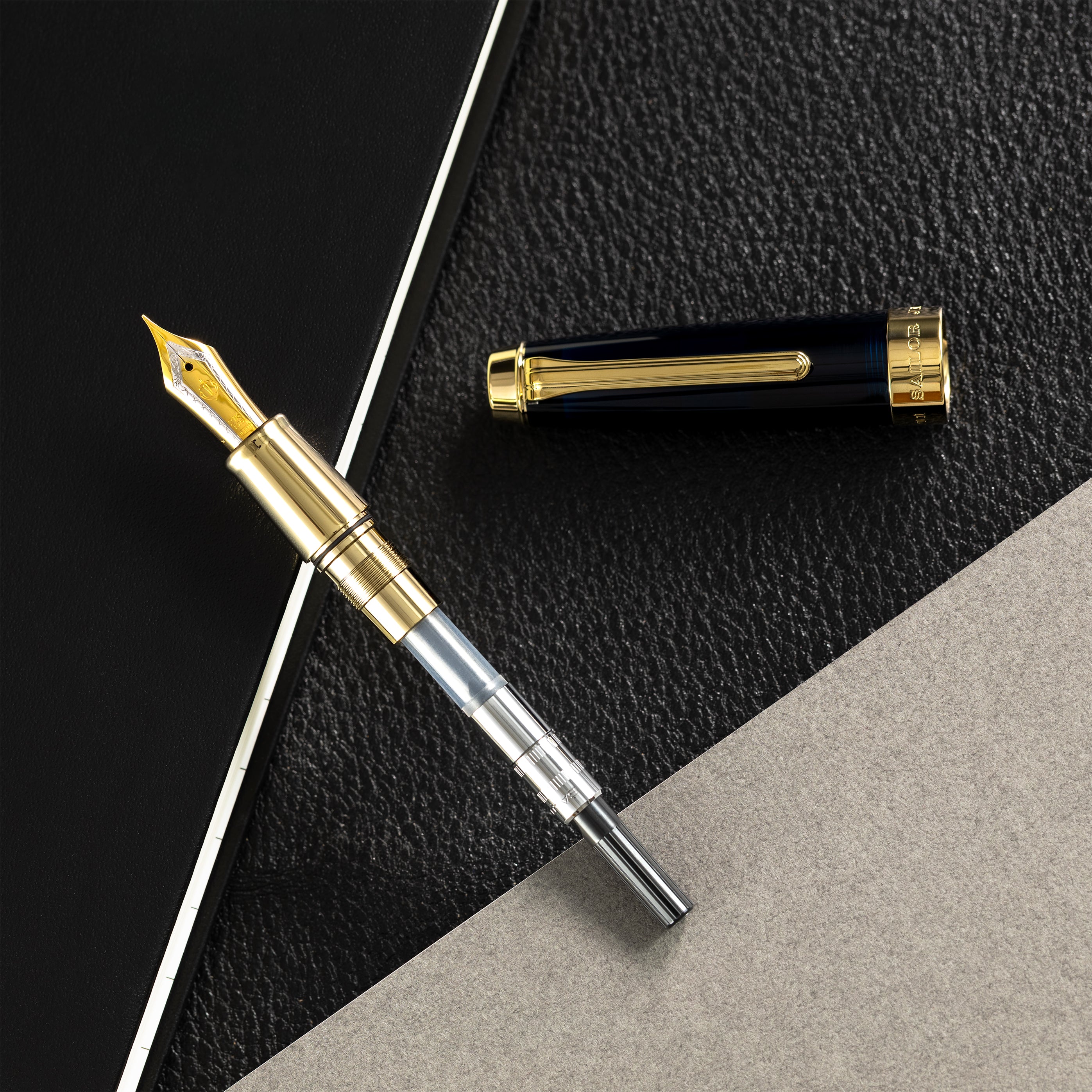 Sailor Professional Gear Anchor Fountain Pen - Blue Dawn - Gold Trim - Pen Boutique Ltd