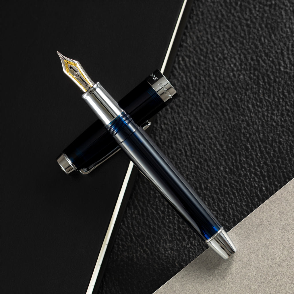 Sailor Professional Gear Anchor Fountain Pen - Blue Dawn - Silver Trim - Pen Boutique Ltd