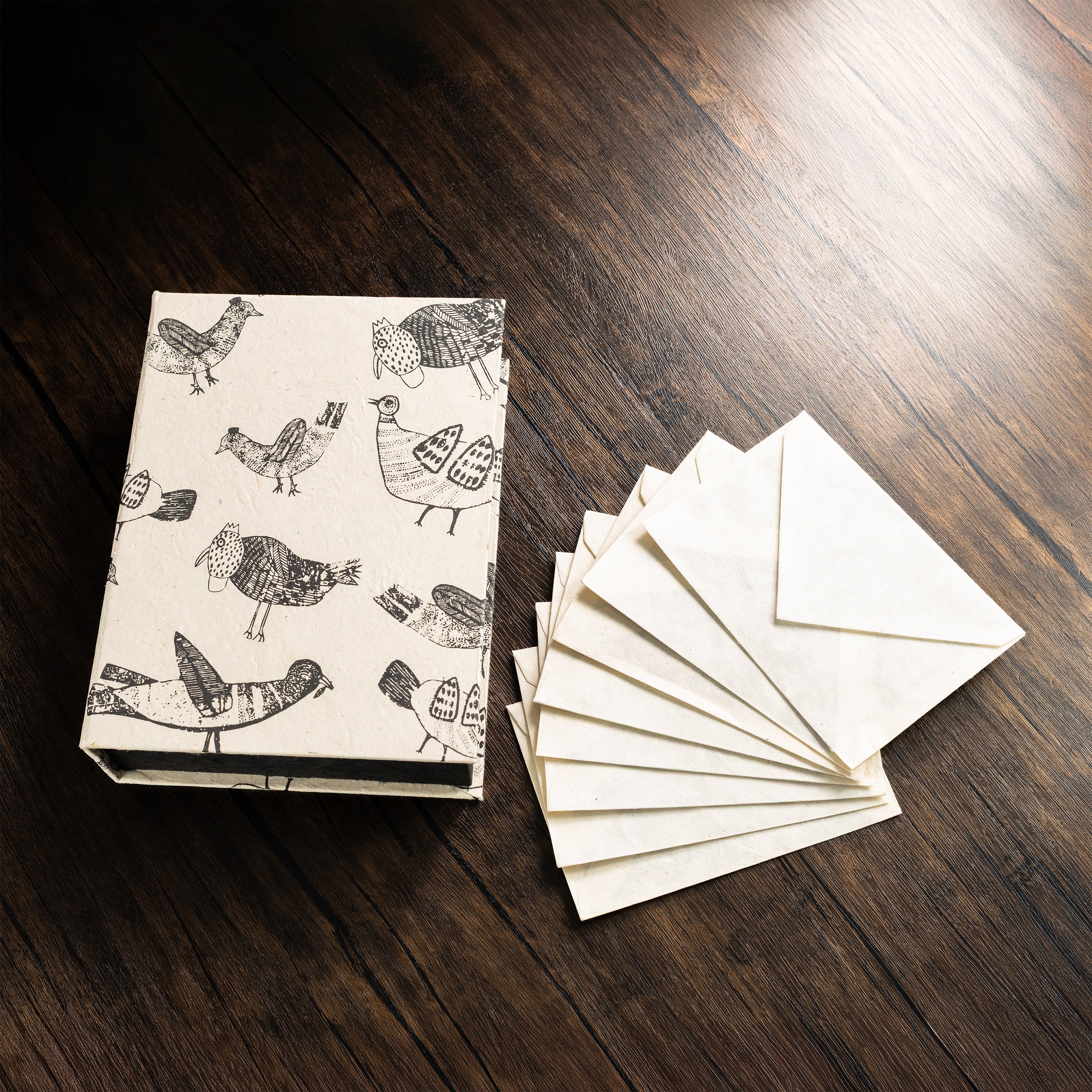 Monk Paper "Art by Children- Birds" Lokta Stationery Box Set-Pen Boutique Ltd