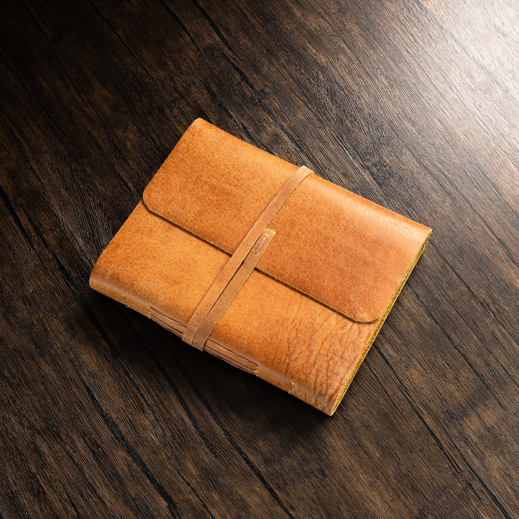Monk Paper Buffalo Leather Tan Lokta Large Journal-Pen Boutique Ltd