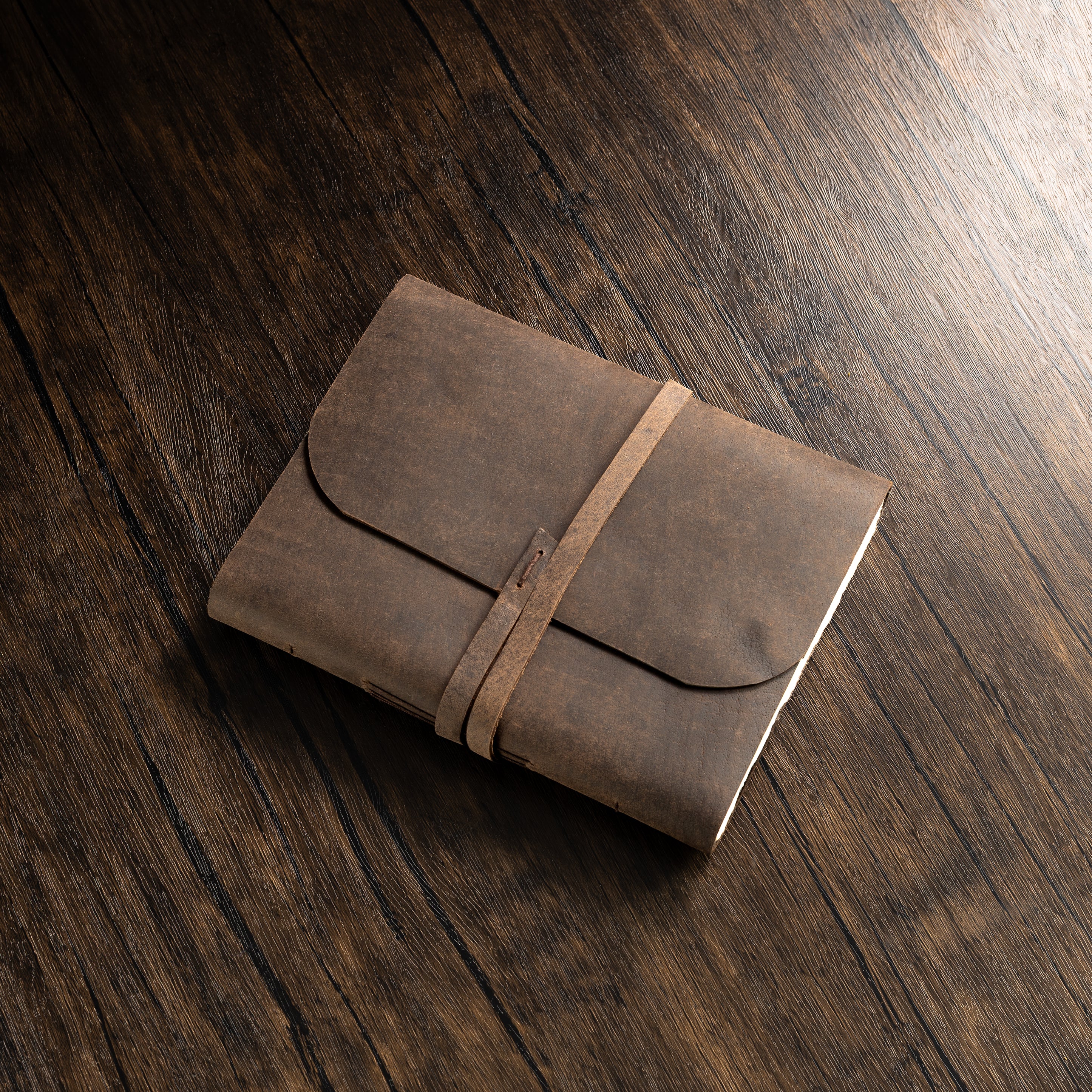 Monk Paper Buffalo Leather Dark Brown Lokta Large Journal - Pen Boutique Ltd