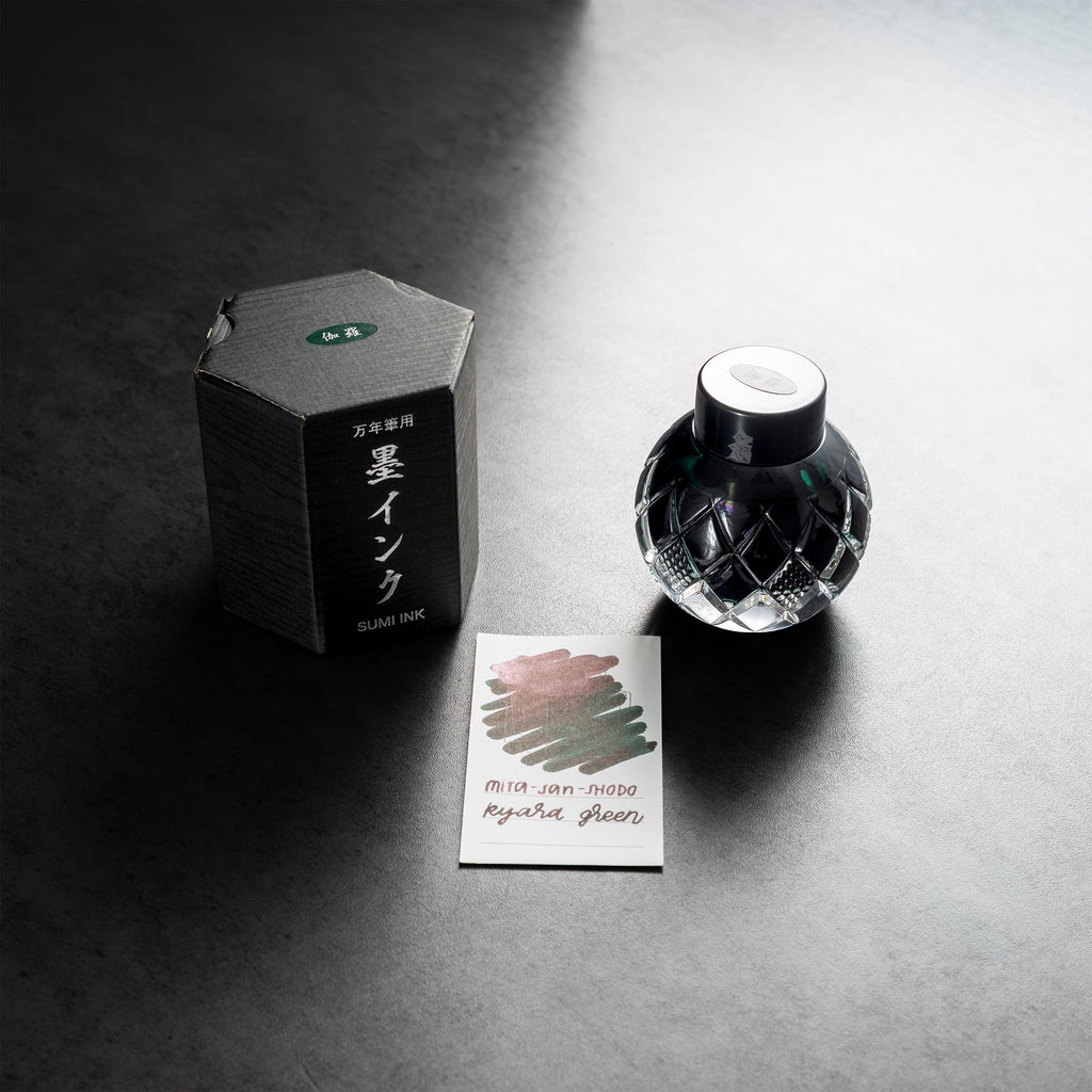 Mitasanshodo Traditional Scent Ink Bottle - Kyara Green - 55ml - Pen Boutique Ltd