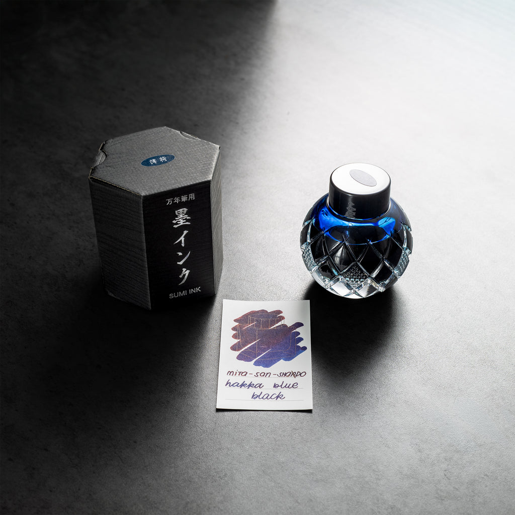 Mitasanshodo Traditional Scent Ink Bottle - Hakka Blue-Black - 55ml - Pen Boutique Ltd
