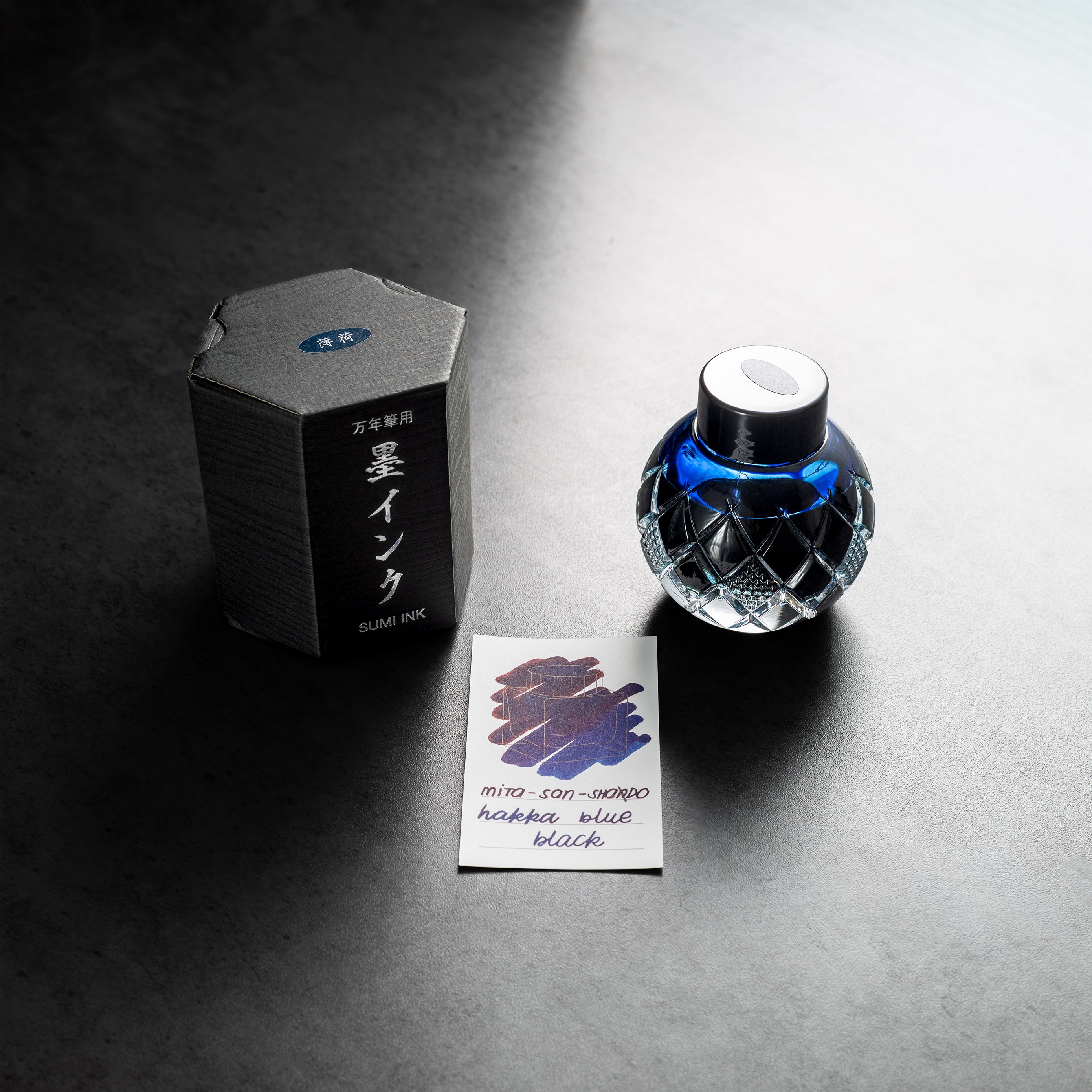 Mitasanshodo Traditional Scent Ink Bottle - Hakka Blue-Black - 55ml - Pen Boutique Ltd