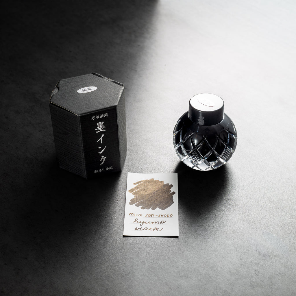 Mitasanshodo Traditional Scent Ink Bottle - Ryuno Black - 55ml - Pen Boutique Ltd