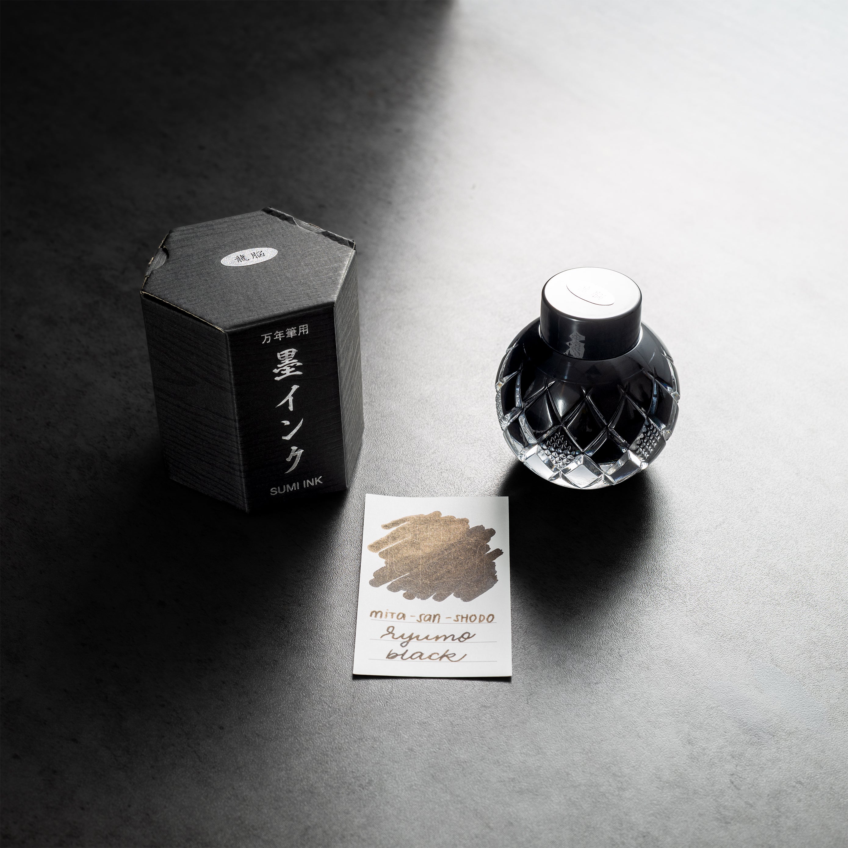 Mitasanshodo Traditional Scent Ink Bottle - Ryuno Black - 55ml - Pen Boutique Ltd