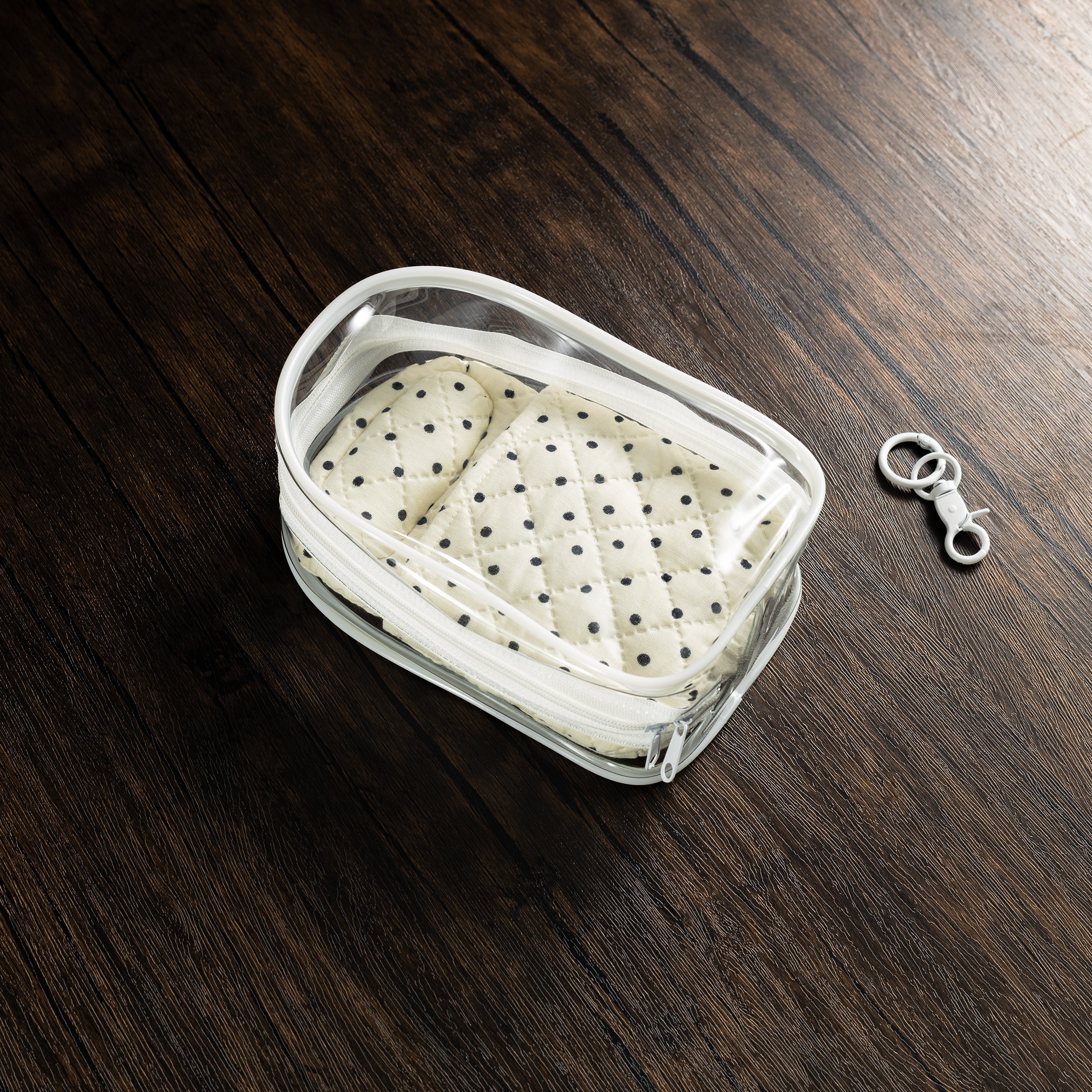 PBL Pen Pouch, Pillow & Clear Collectible Carry Bag with Notebook Insert – Black Polka dots-Pen Boutique Ltd